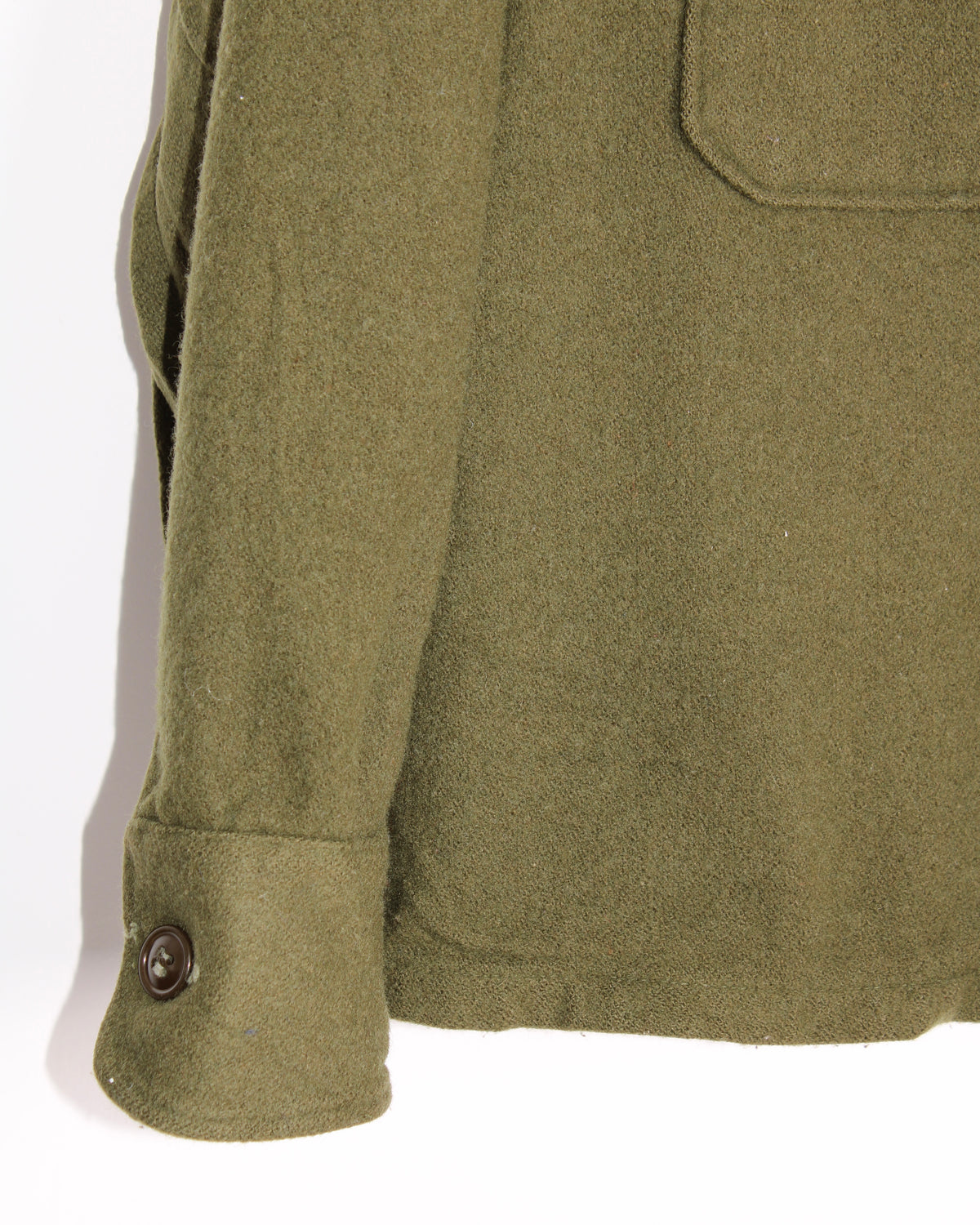 US ARMY VINTAGE OG 108 WOOL SHIRT OLIVE GREEN - LARGE