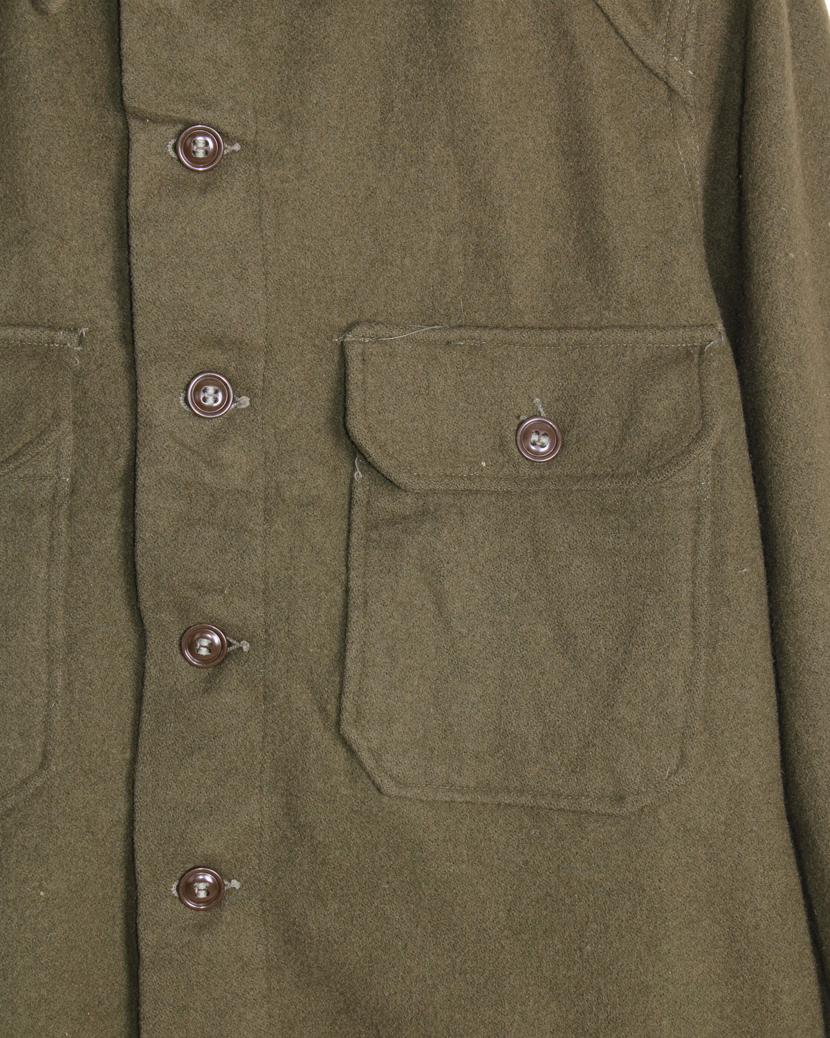 US ARMY VINTAGE OG 108 WOOL SHIRT OLIVE GREEN - M/L