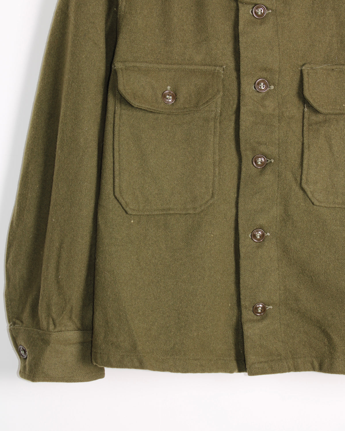US ARMY VINTAGE OG 108 WOOL SHIRT OLIVE GREEN - M/L