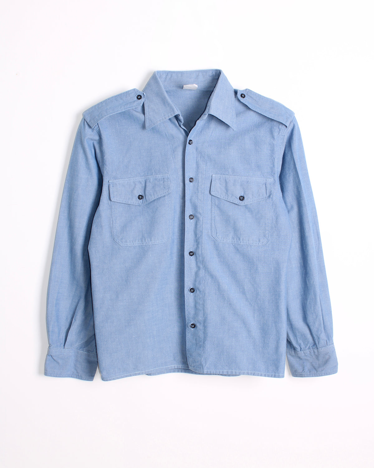VINTAGE MARINA ITALIANA CHAMBRAY SHIRT LIGHT BLUE - XS