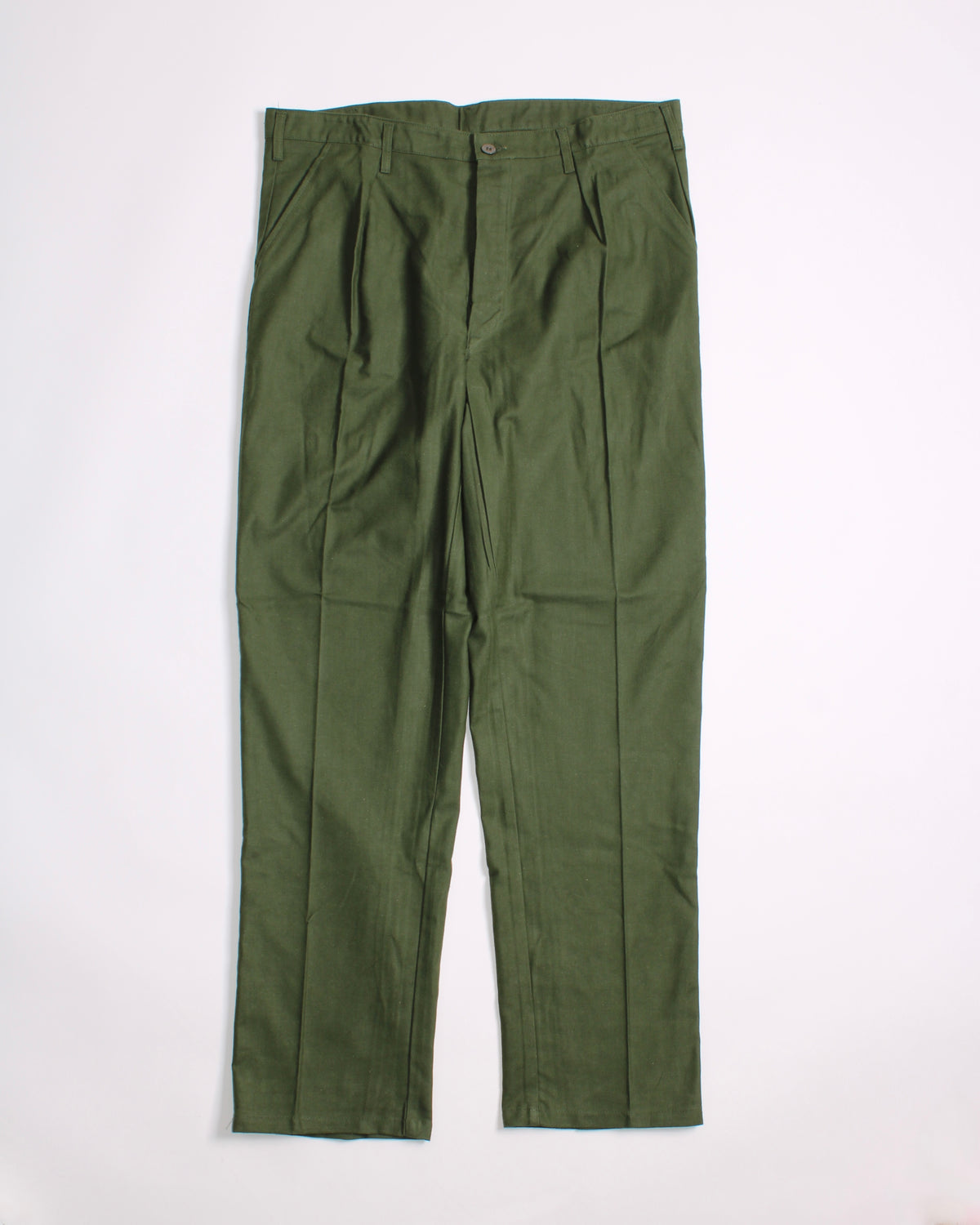 VINTAGE SWEDISH ARMY FATIGUE PANTS GREEN - W38