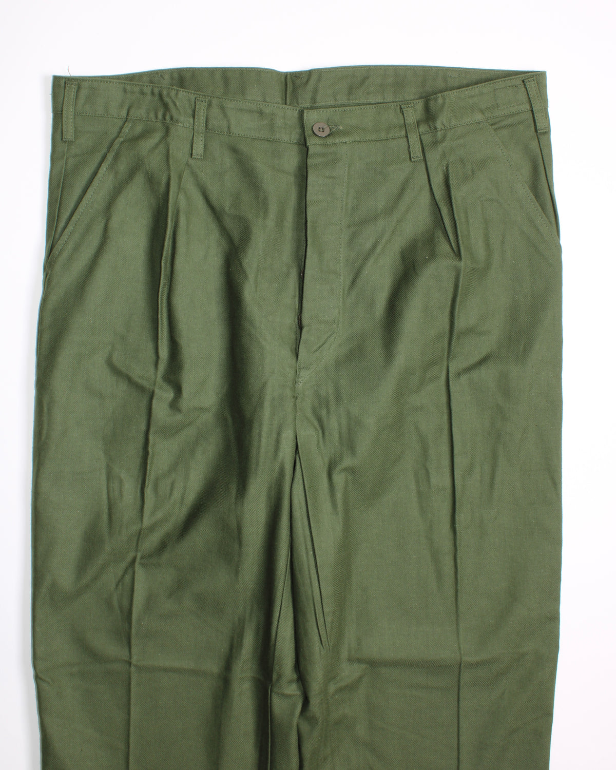 VINTAGE SWEDISH ARMY FATIGUE PANTS GREEN - W38