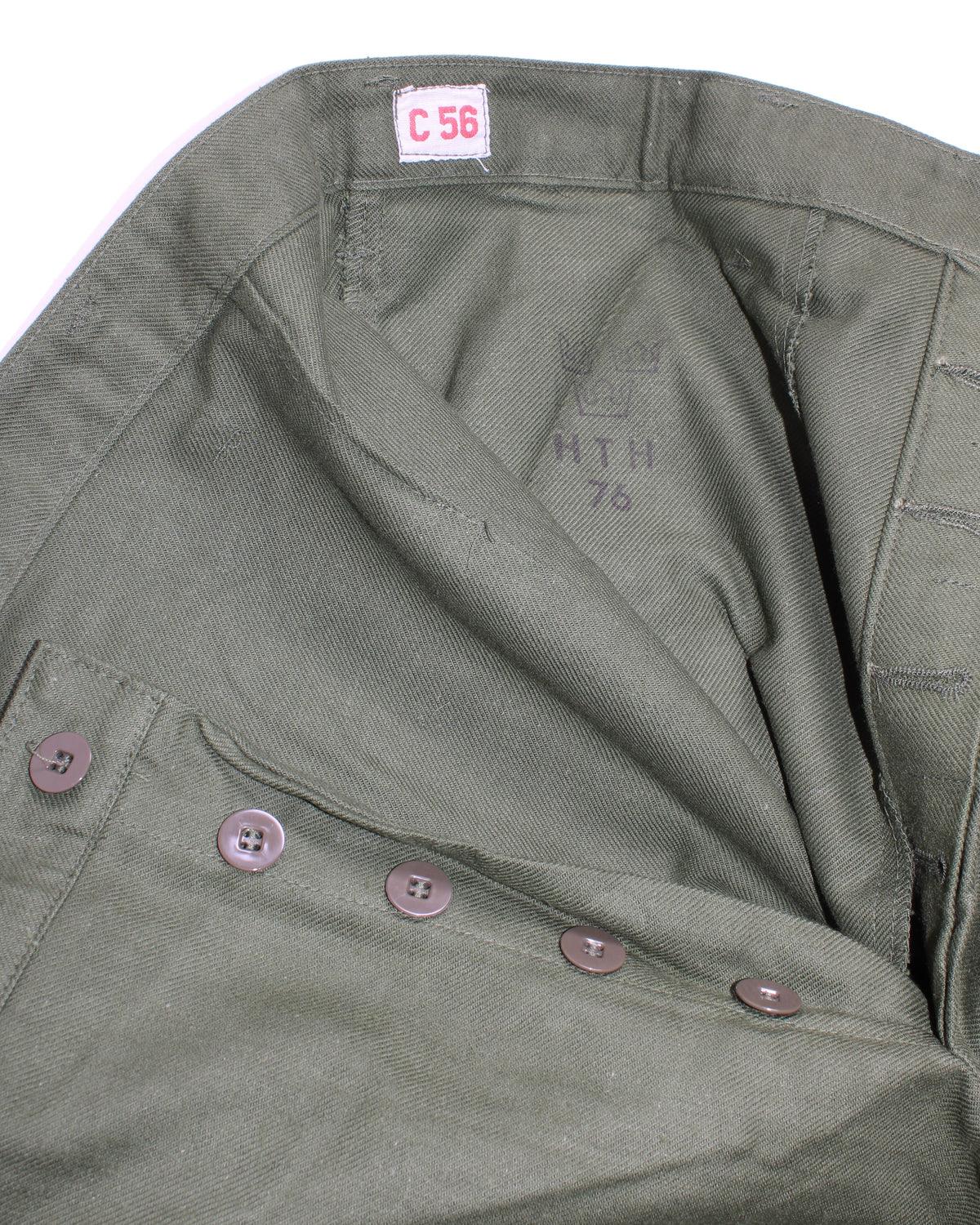 VINTAGE SWEDISH ARMY FATIGUE PANTS GREEN - W38