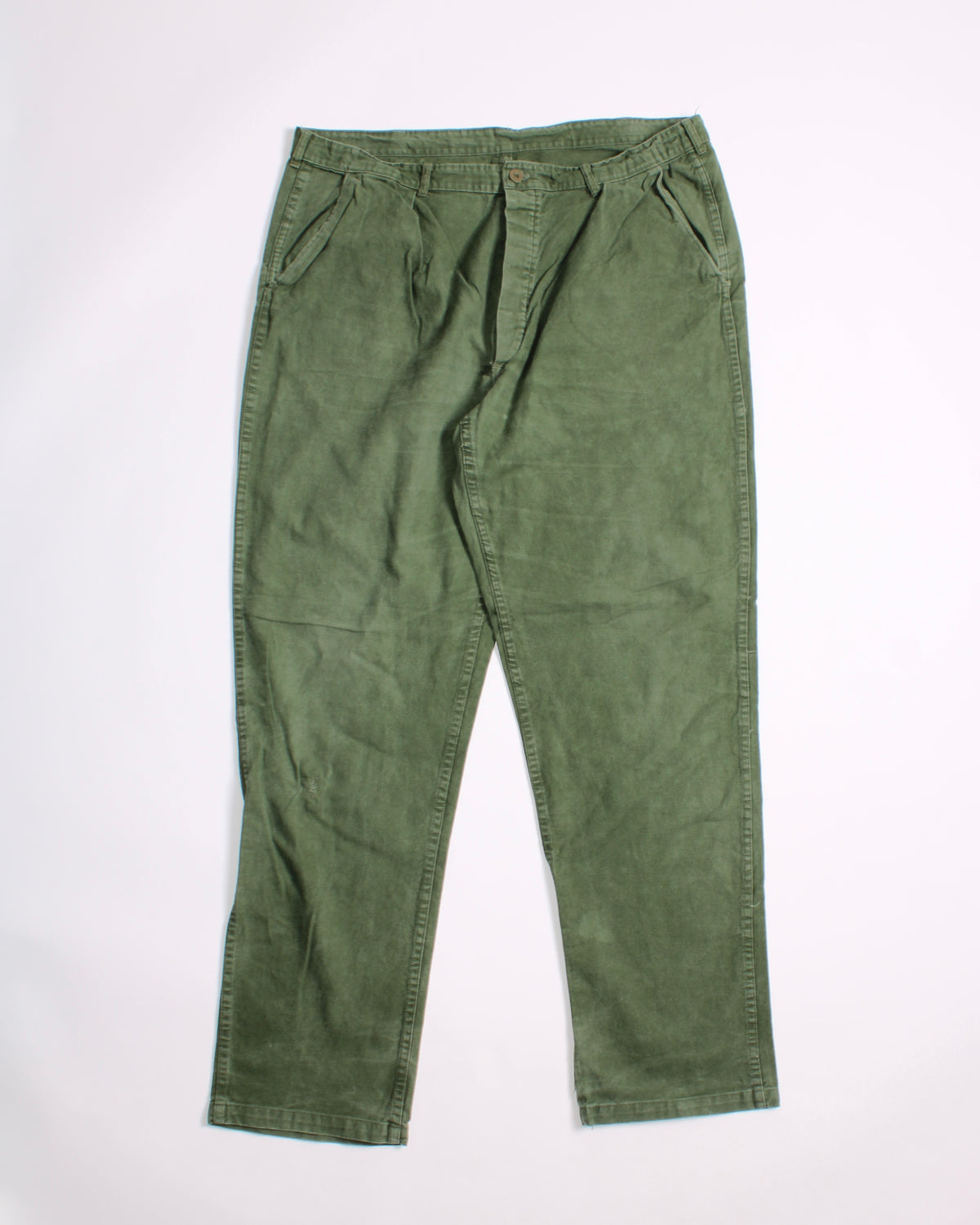VINTAGE SWEDISH ARMY FATIGUE PANTS GREEN - W40