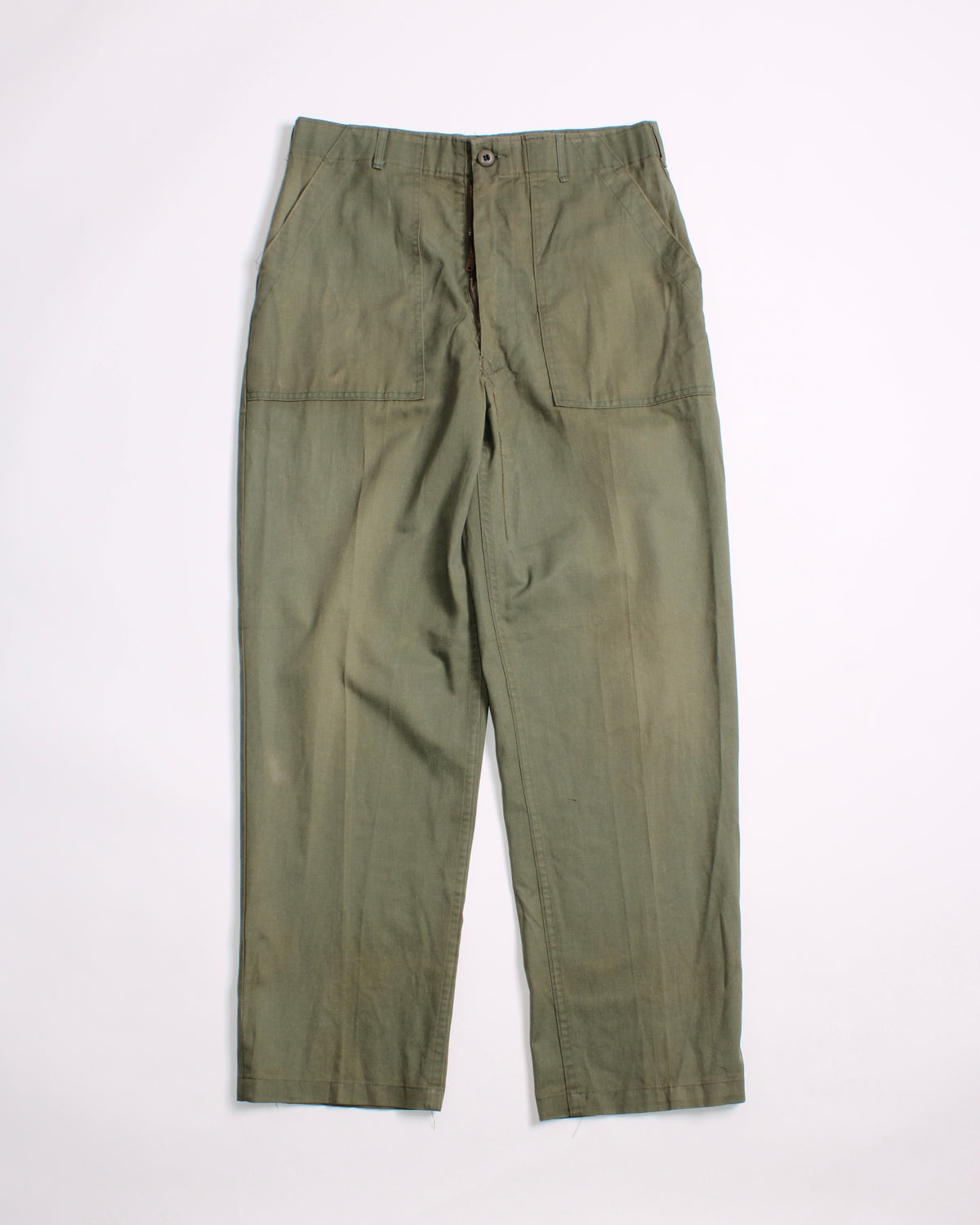 US ARMY VINTAGE OG 507 FATIGUE PANTS OLIVE GREEN - W33/W34