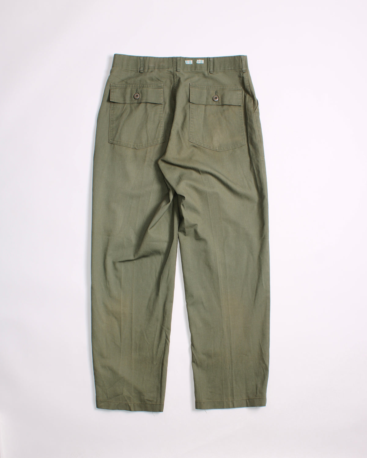 US ARMY VINTAGE OG 507 FATIGUE PANTS OLIVE GREEN - W33/W34