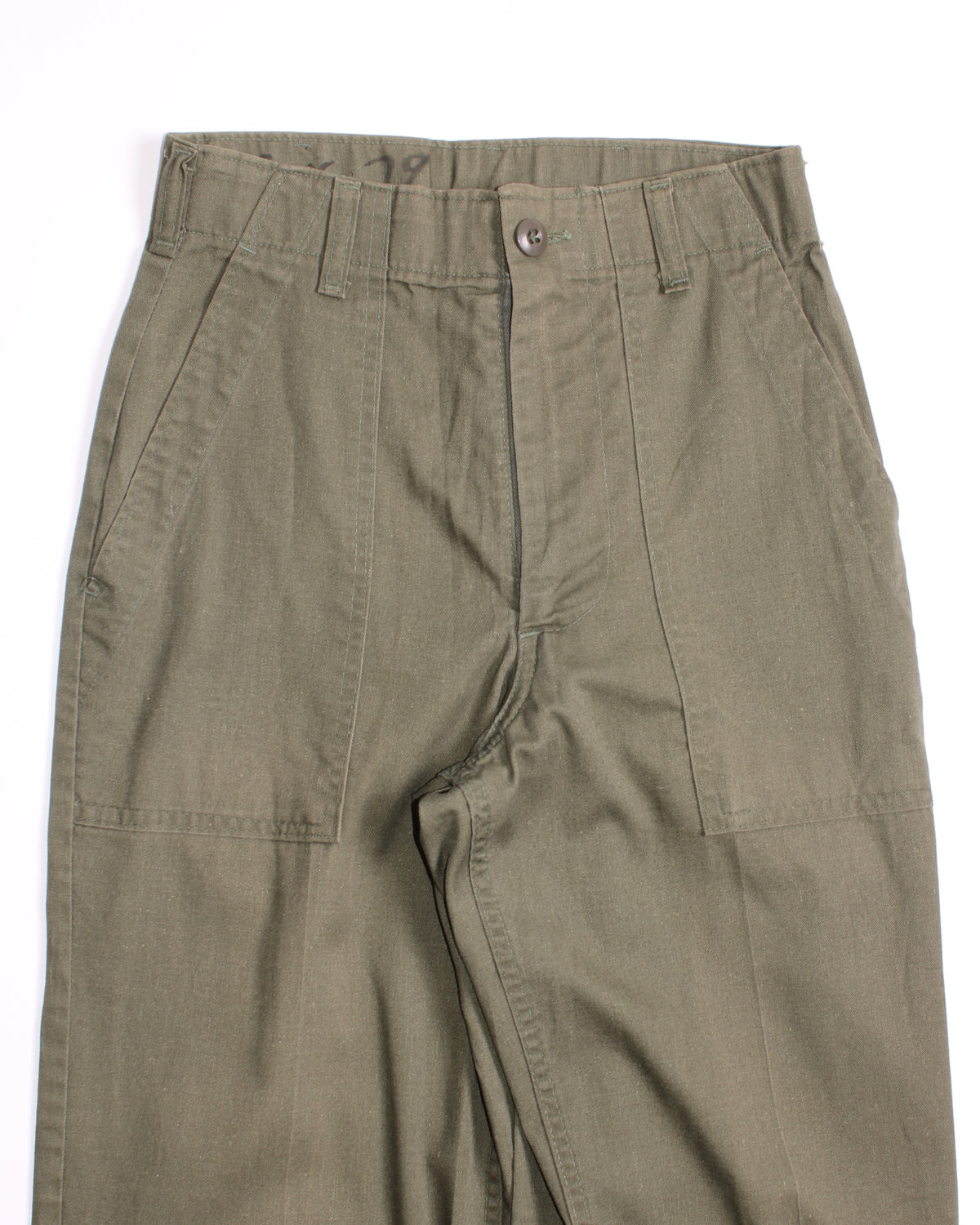 US ARMY VINTAGE OG 507 FATIGUE PAINTER PANTS OLIVE GREEN - W26