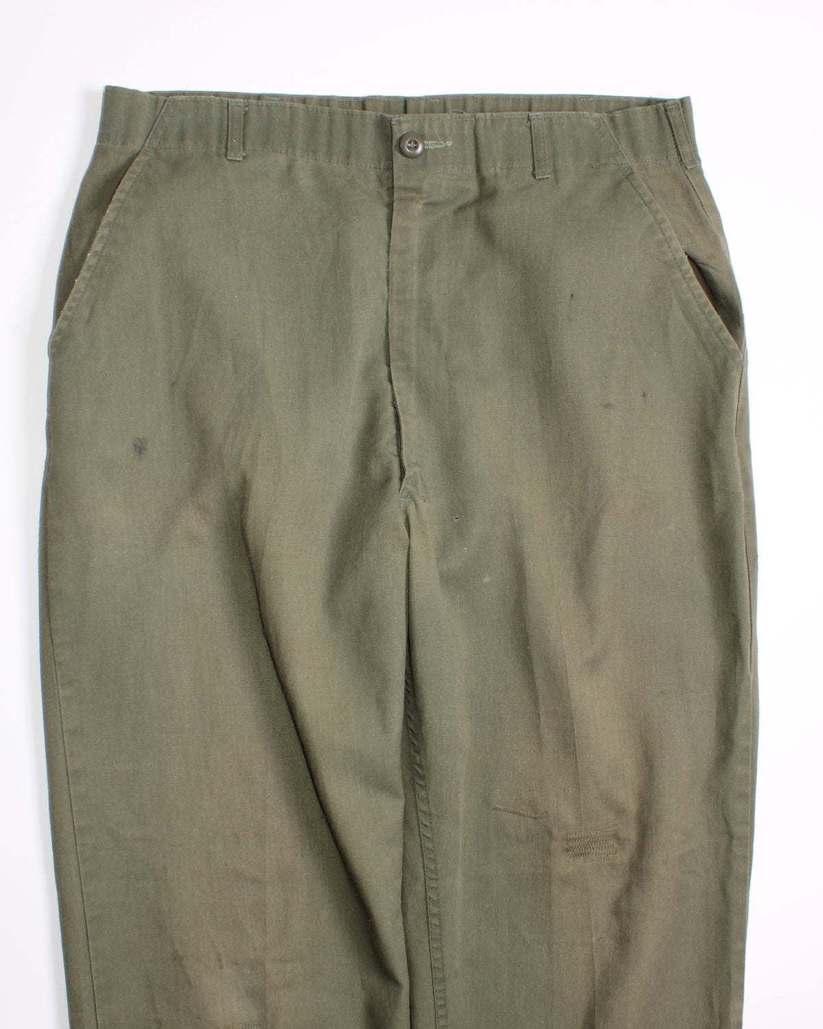 US ARMY VINTAGE OG 507 FATIGUE PAINTER PANTS OLIVE GREEN - W36