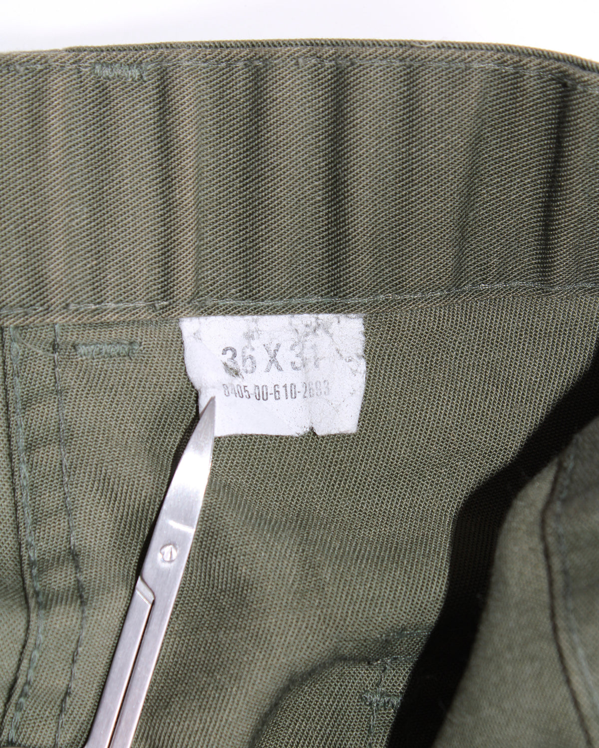 US ARMY VINTAGE OG 507 FATIGUE PAINTER PANTS OLIVE GREEN - W36