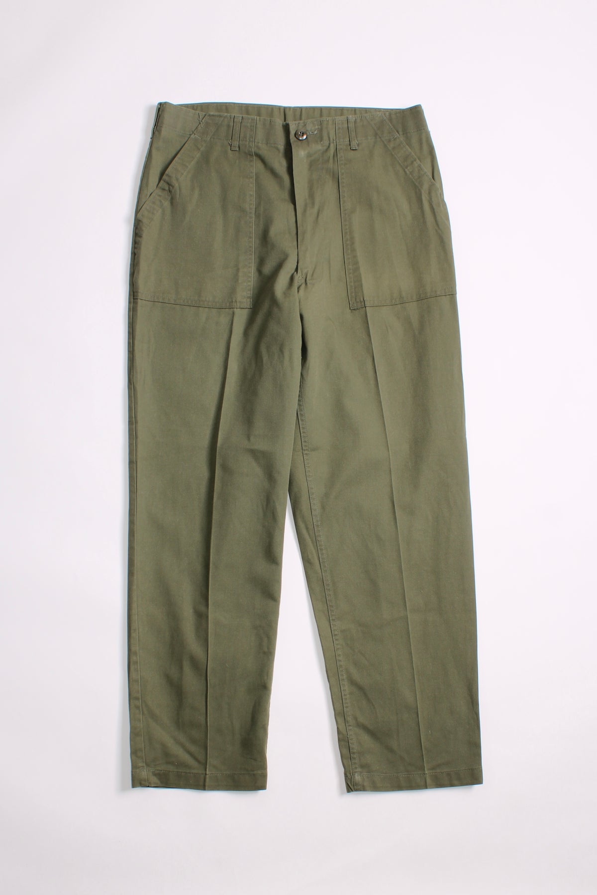 US ARMY VINTAGE OG 507 FATIGUE PAINTER PANTS OLIVE GREEN - W36