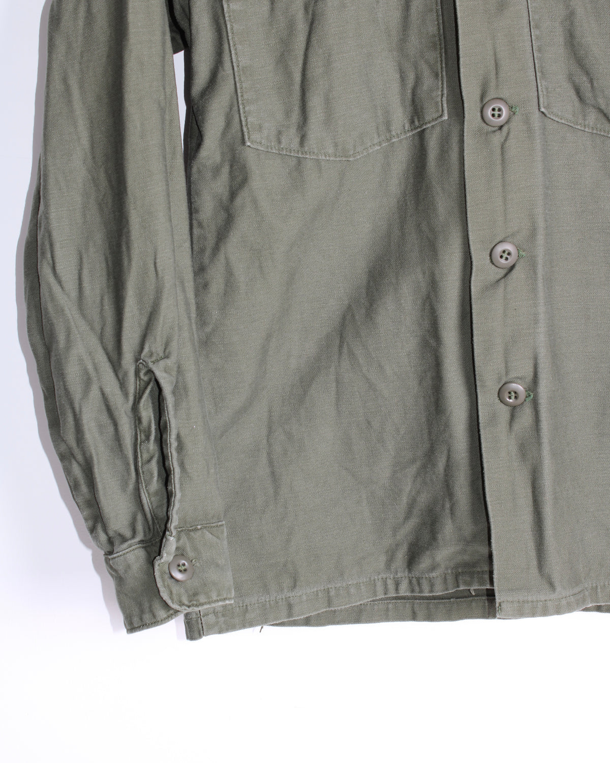 US ARMY VINTAGE OG 107 FATIGUE SHIRT GREEN - S/M