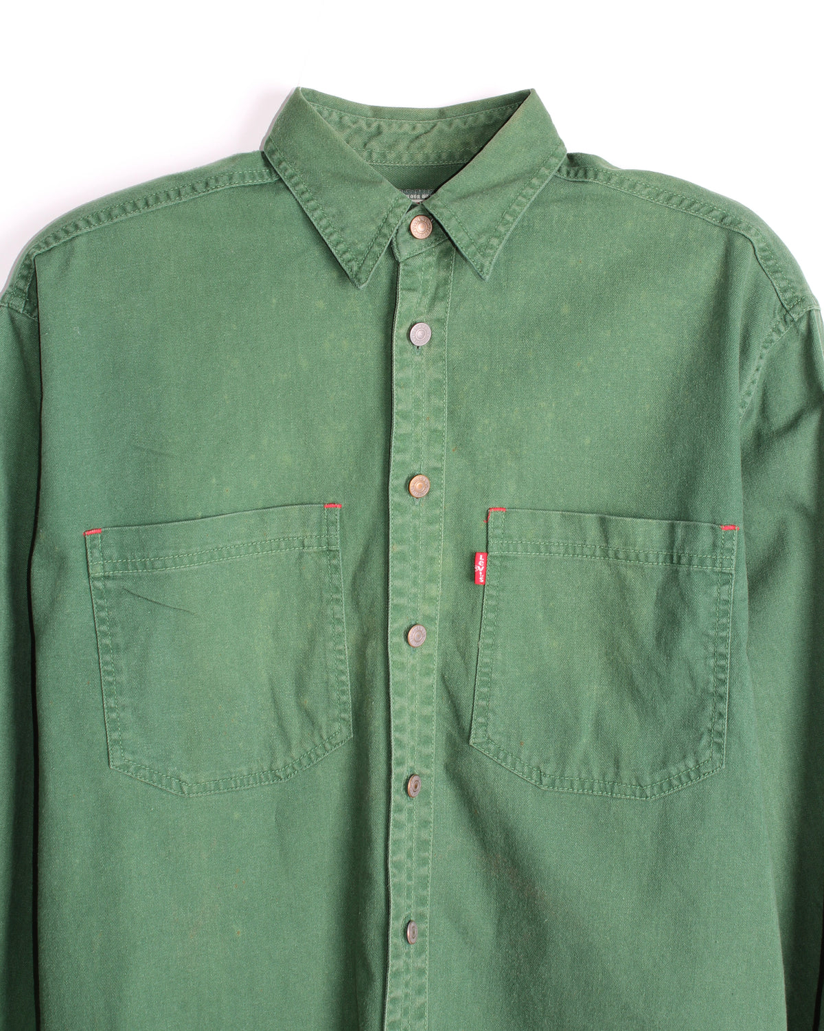 LEVIS VINTAGE WESTERN DENIM SHIRT GREEN 1990S VTG -S