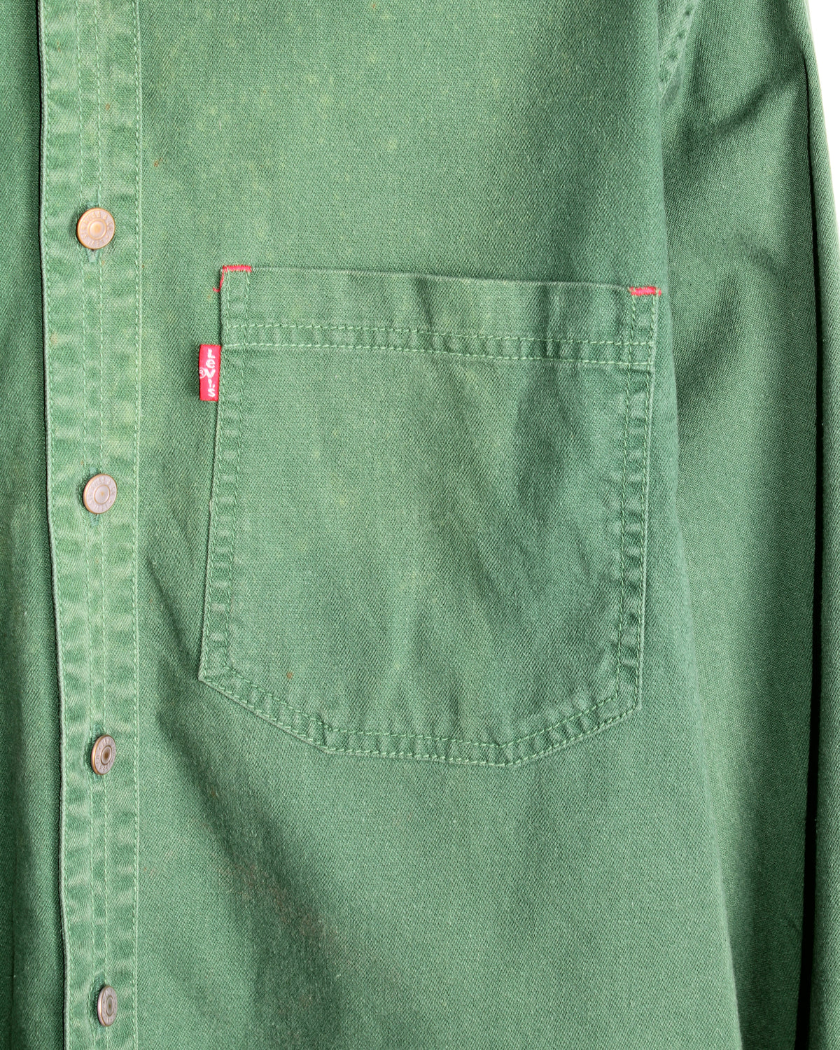 LEVIS VINTAGE WESTERN DENIM SHIRT GREEN 1990S VTG -S