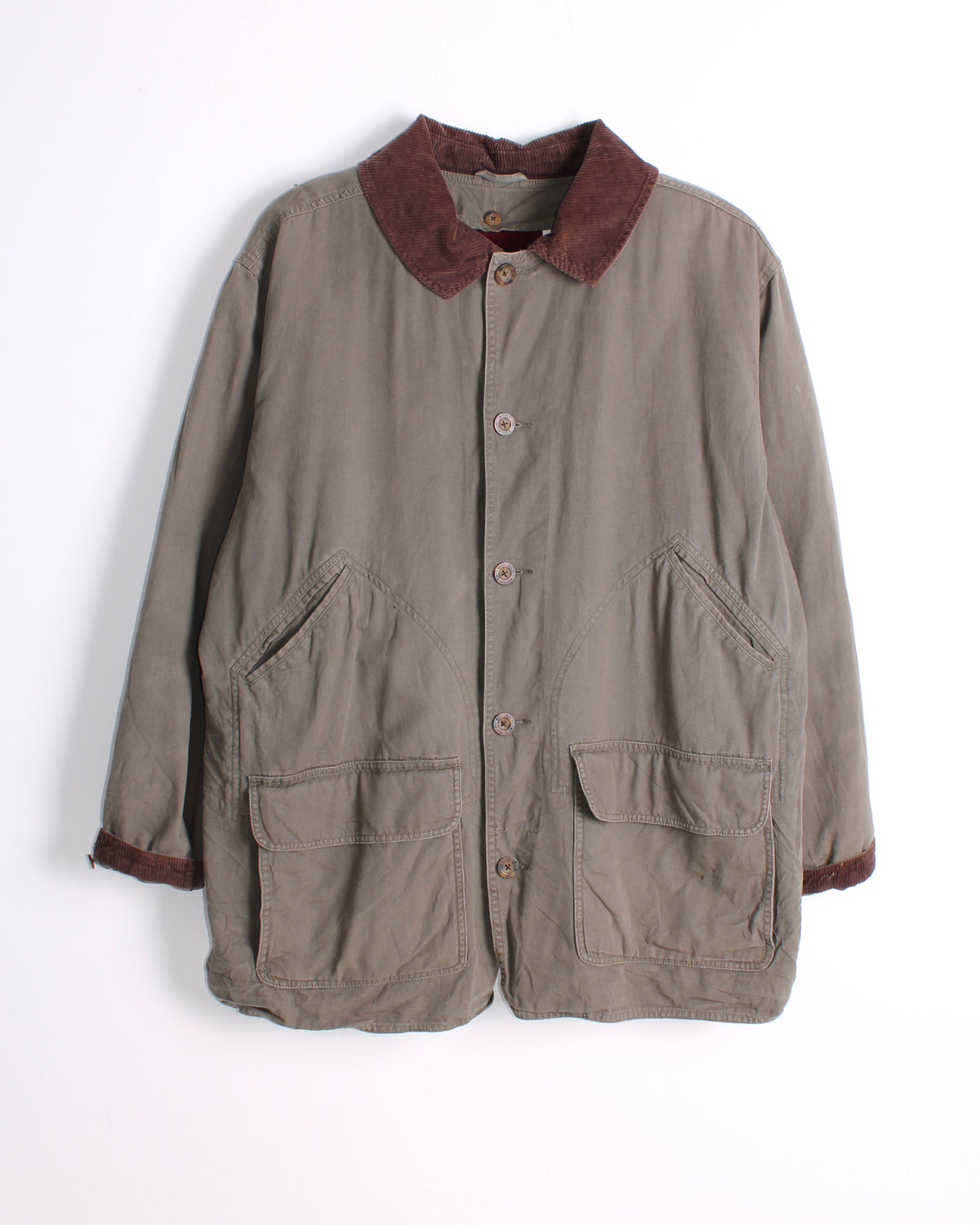 WOOLRICH VINTAGE LODEN HUNTING JACKET CANVAS FADED GREEN - XL