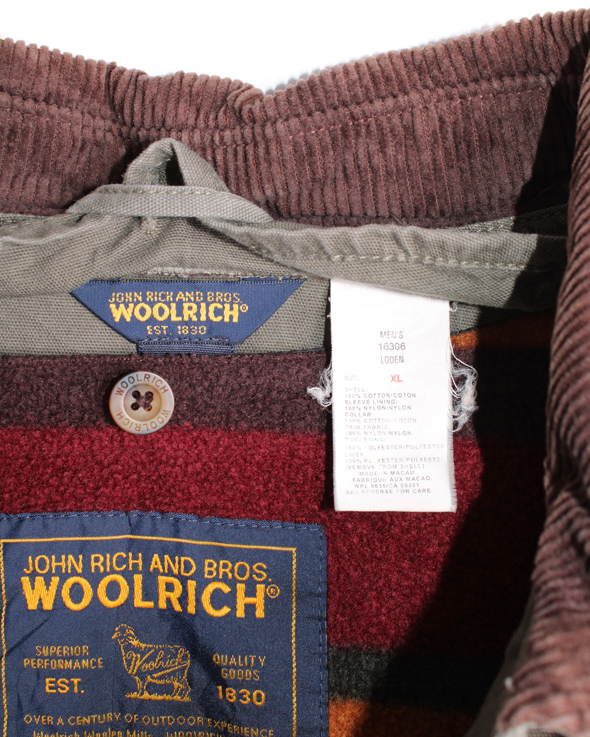 WOOLRICH VINTAGE LODEN HUNTING JACKET CANVAS FADED GREEN - XL