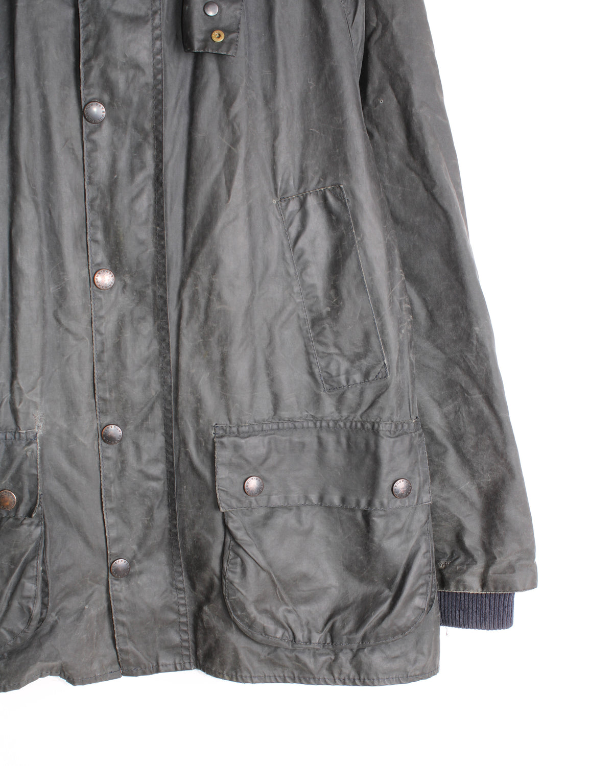 BARBOUR BEDALE VINTAGE WAX JACKET NAVY BLUE - S/M
