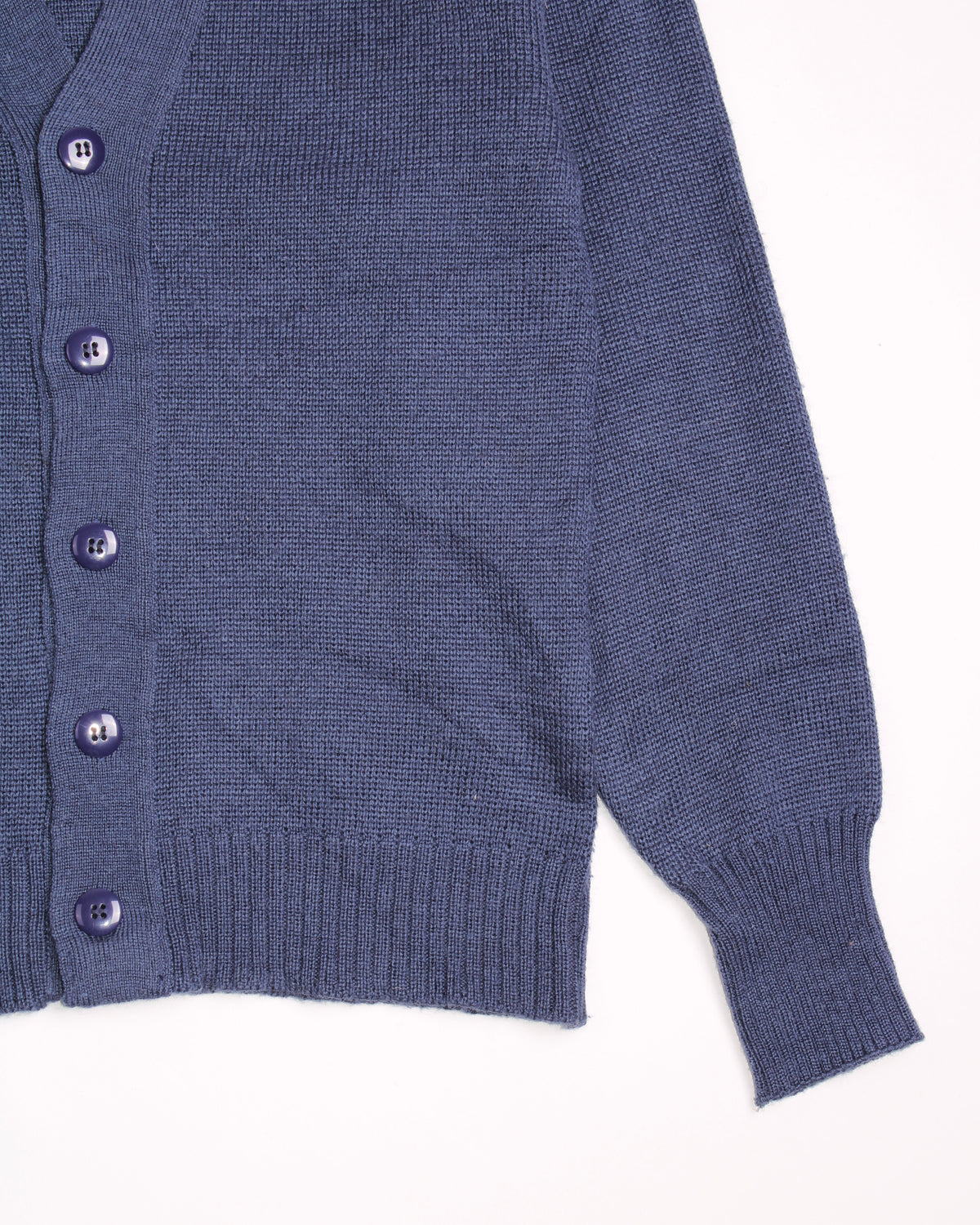 US ARMY VINTAGE WOOL CARDIGAN KNIT BLUE - XS/S