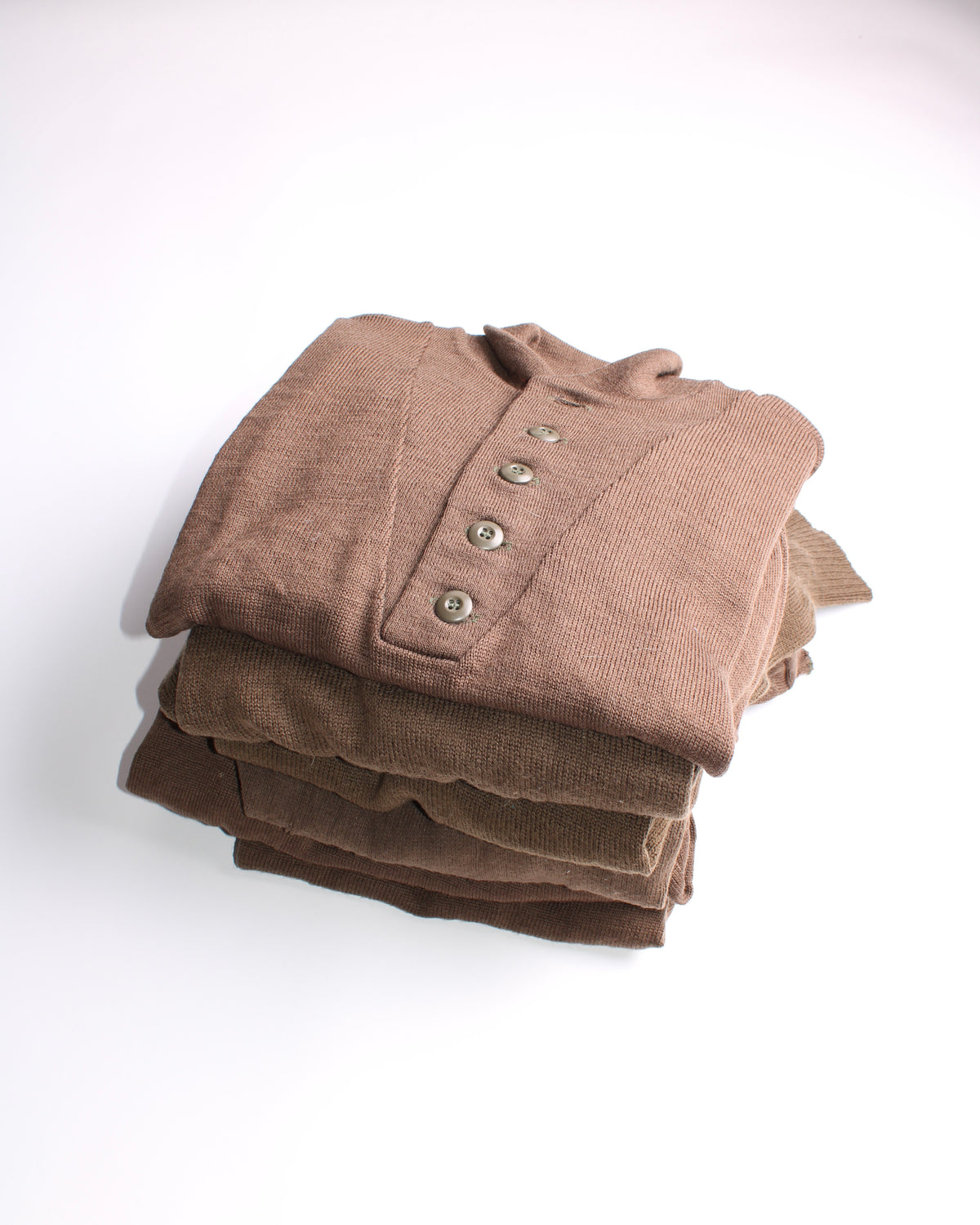 US ARMY VINTAGE WOOL HENLEY KNIT OLIVE GREEN