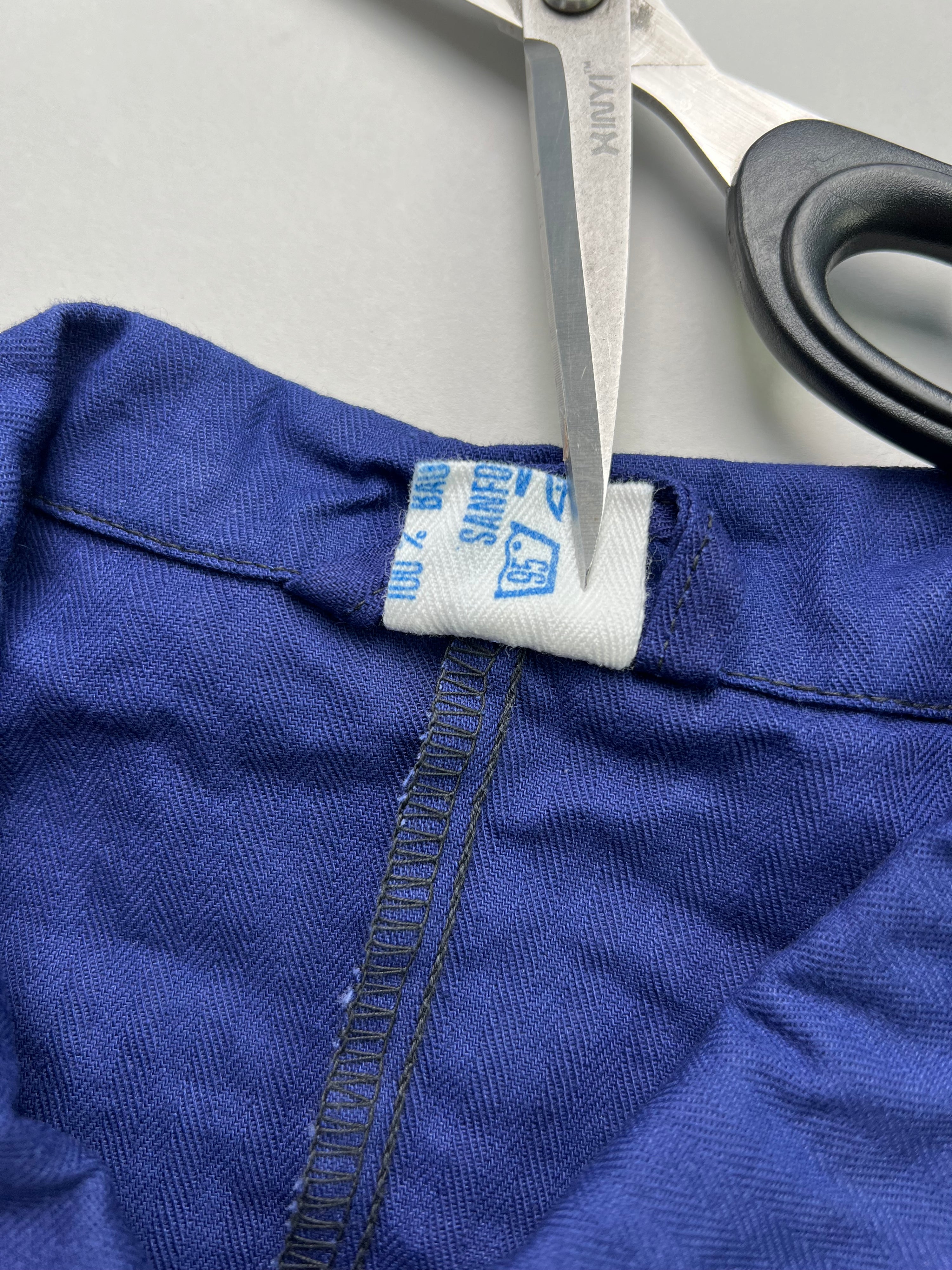 FRENCH WORK SHIRT JACKET VINTAGE HBT BLEU DE TRAVAIL - M/L