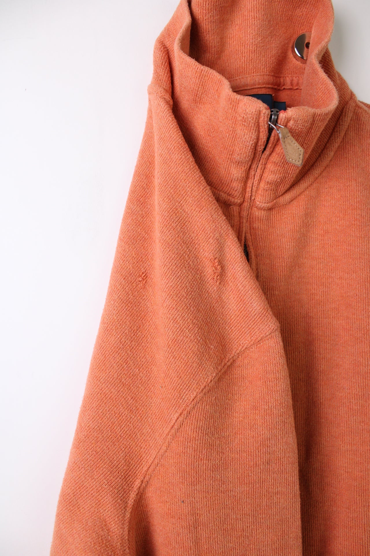 RALPH LAUREN QUARTER ZIP SWEATER ORANGE - L