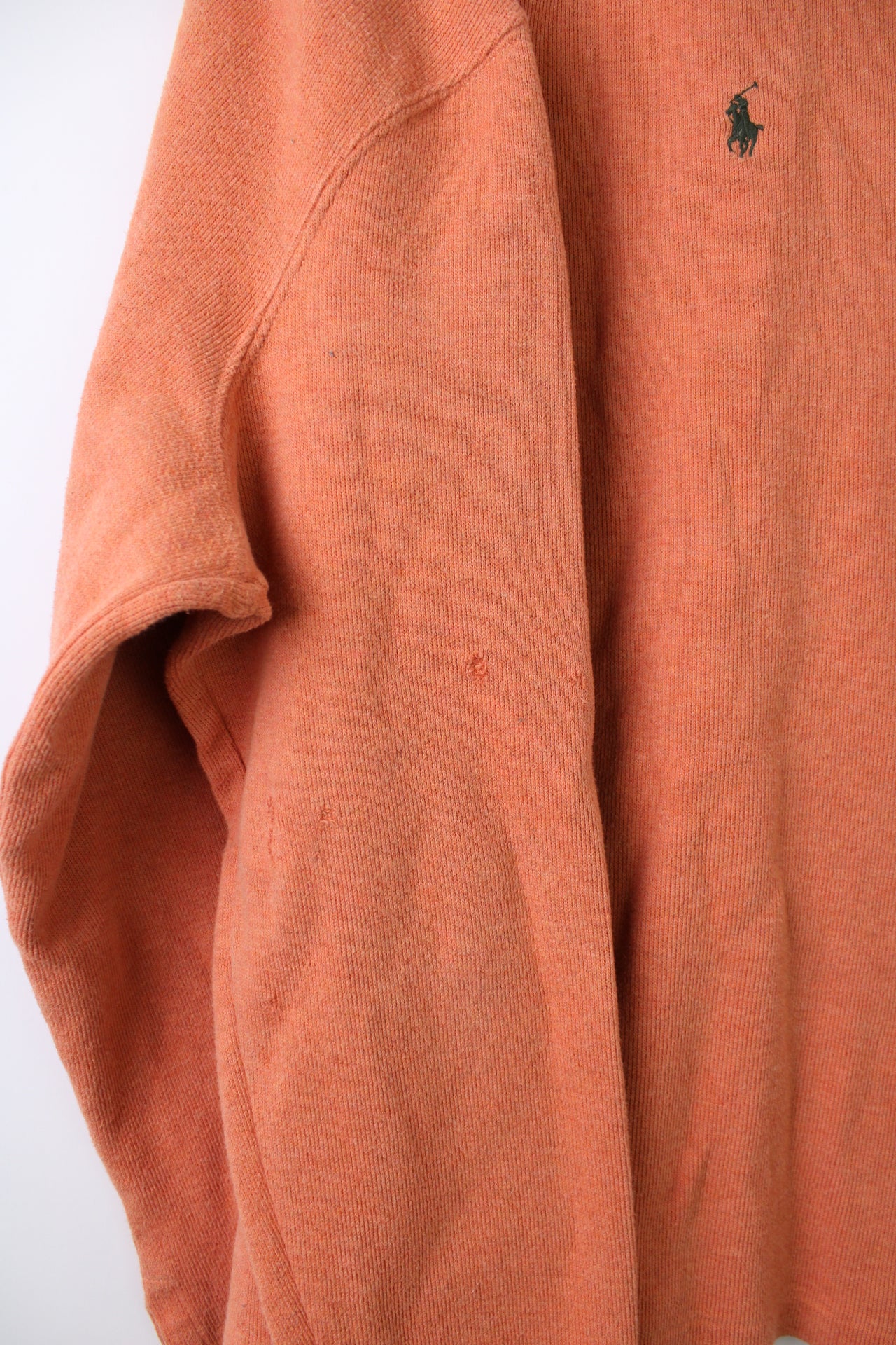 RALPH LAUREN QUARTER ZIP SWEATER ORANGE - L