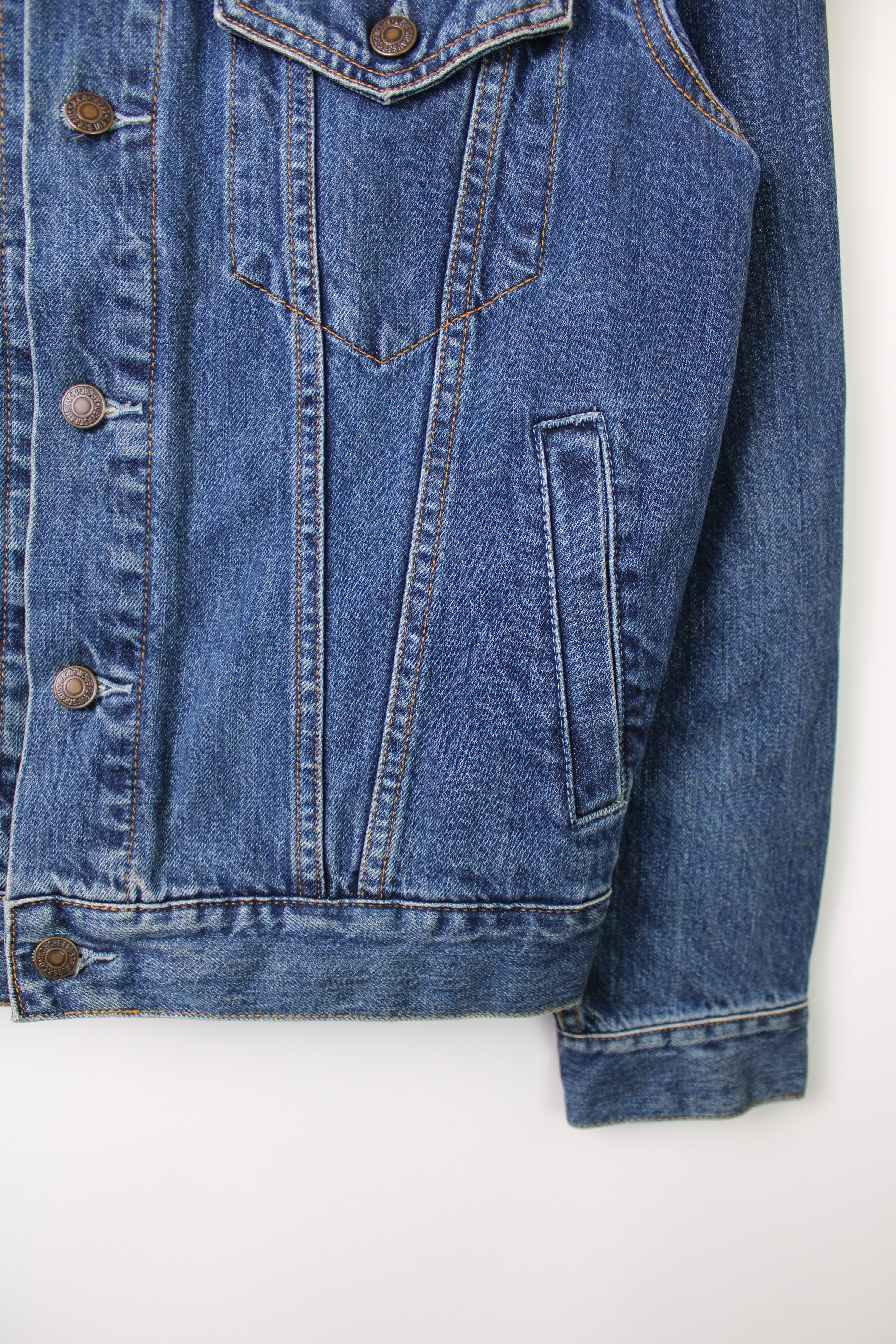 LEVIS VINTAGE DENIM TRUCKER JACKET BLUE JEANS - S