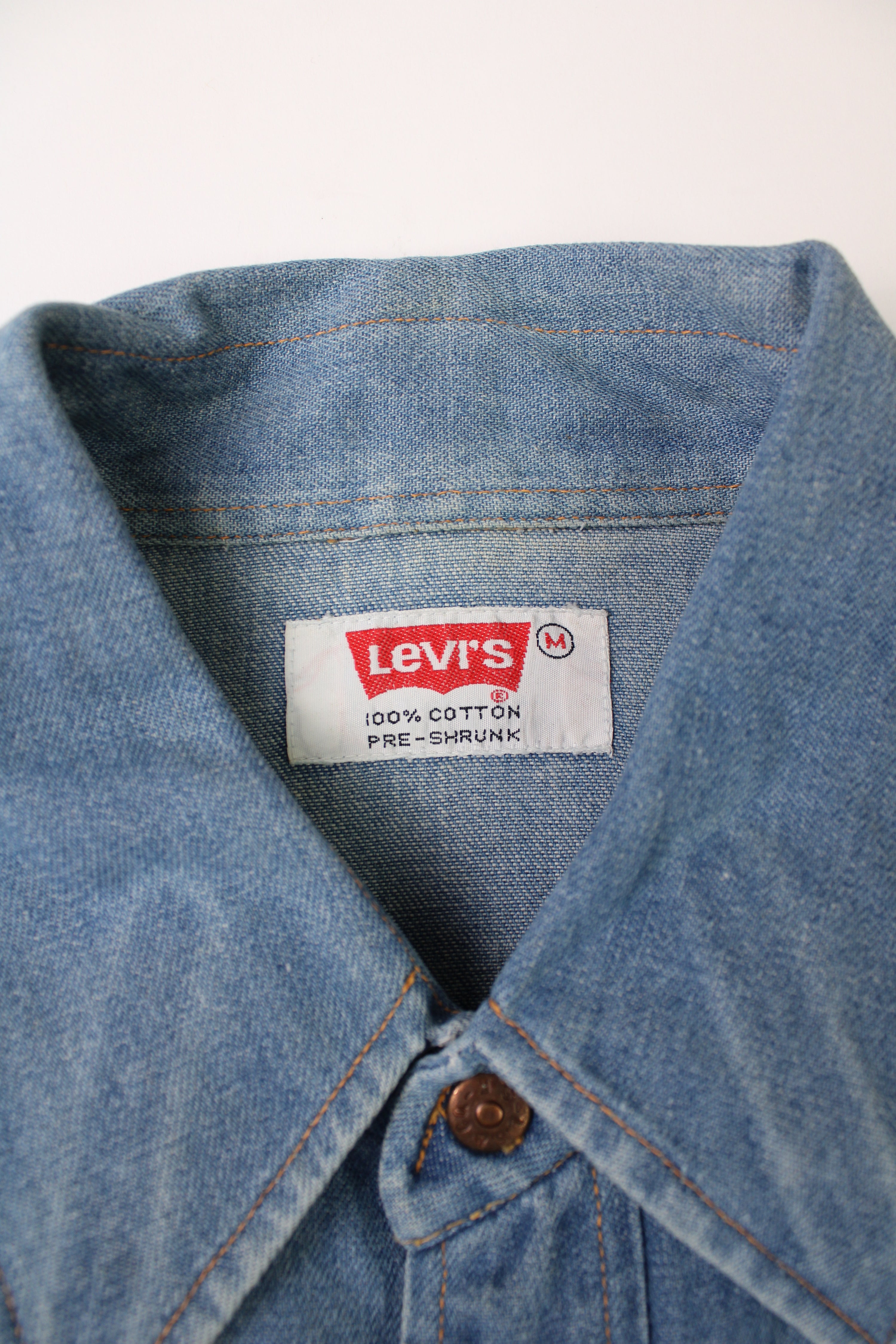LEVIS VINTAGE WESTERN DENIM SHIRT ORANGE TAB - XS/S