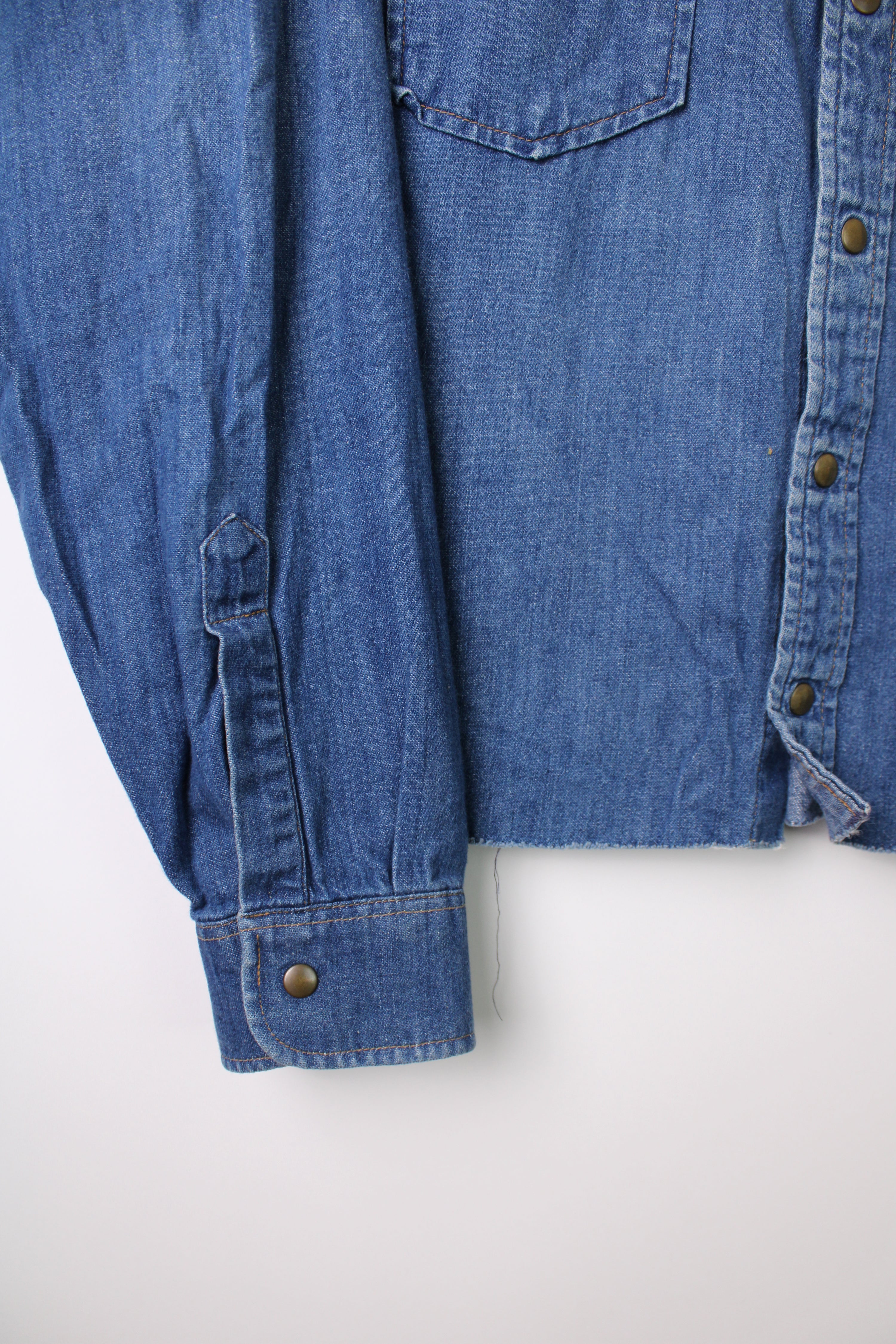 LEVIS VINTAGE WESTERN DENIM SHIRT ORANGE TAB 1980 VTG - M/L