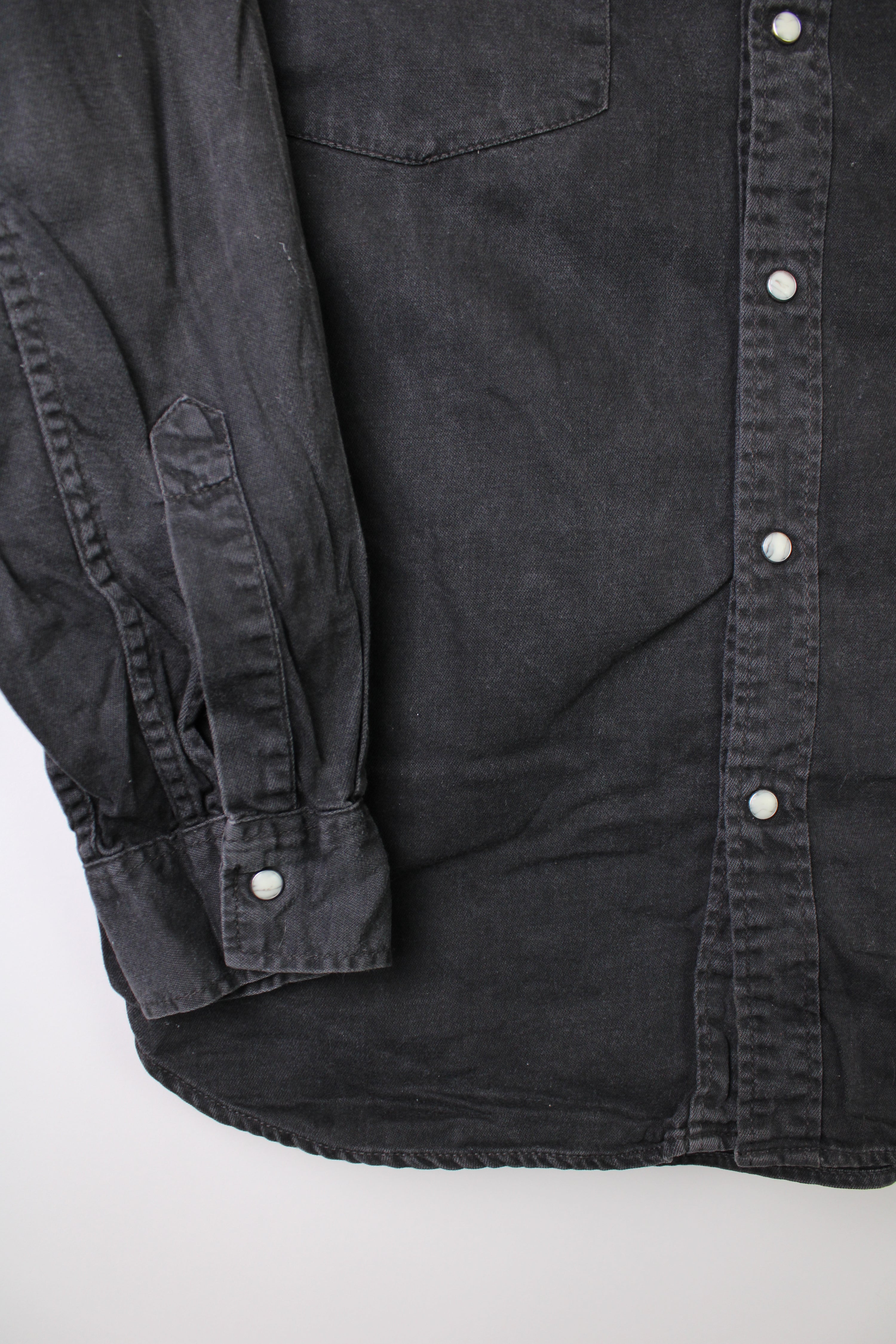 LEVIS VINTAGE WESTERN DENIM SHIRT BLACK 1990 VTG - L