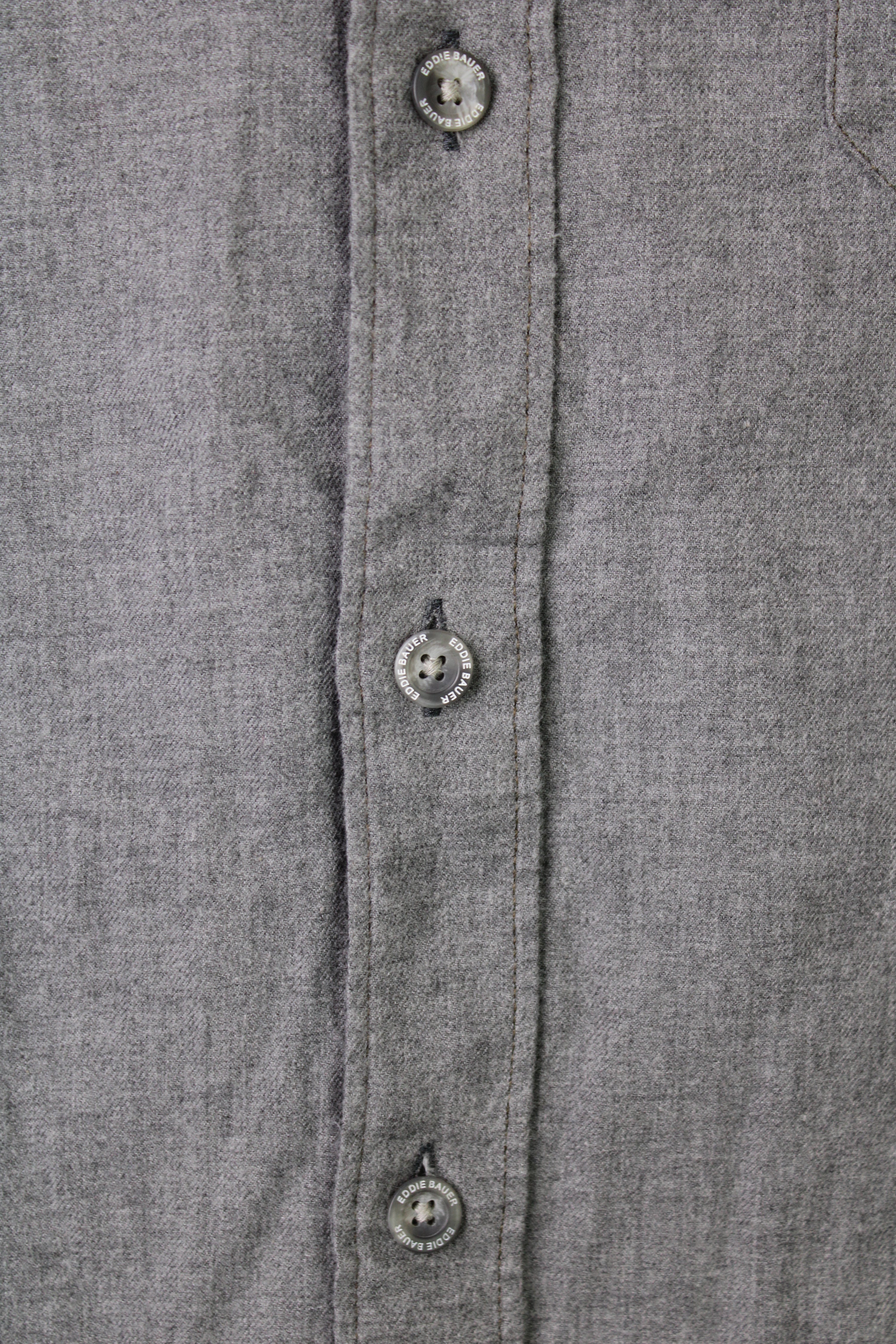 EDDIE BAUER VINTAGE FLANNEL PLAID SHIRT GREY - XL