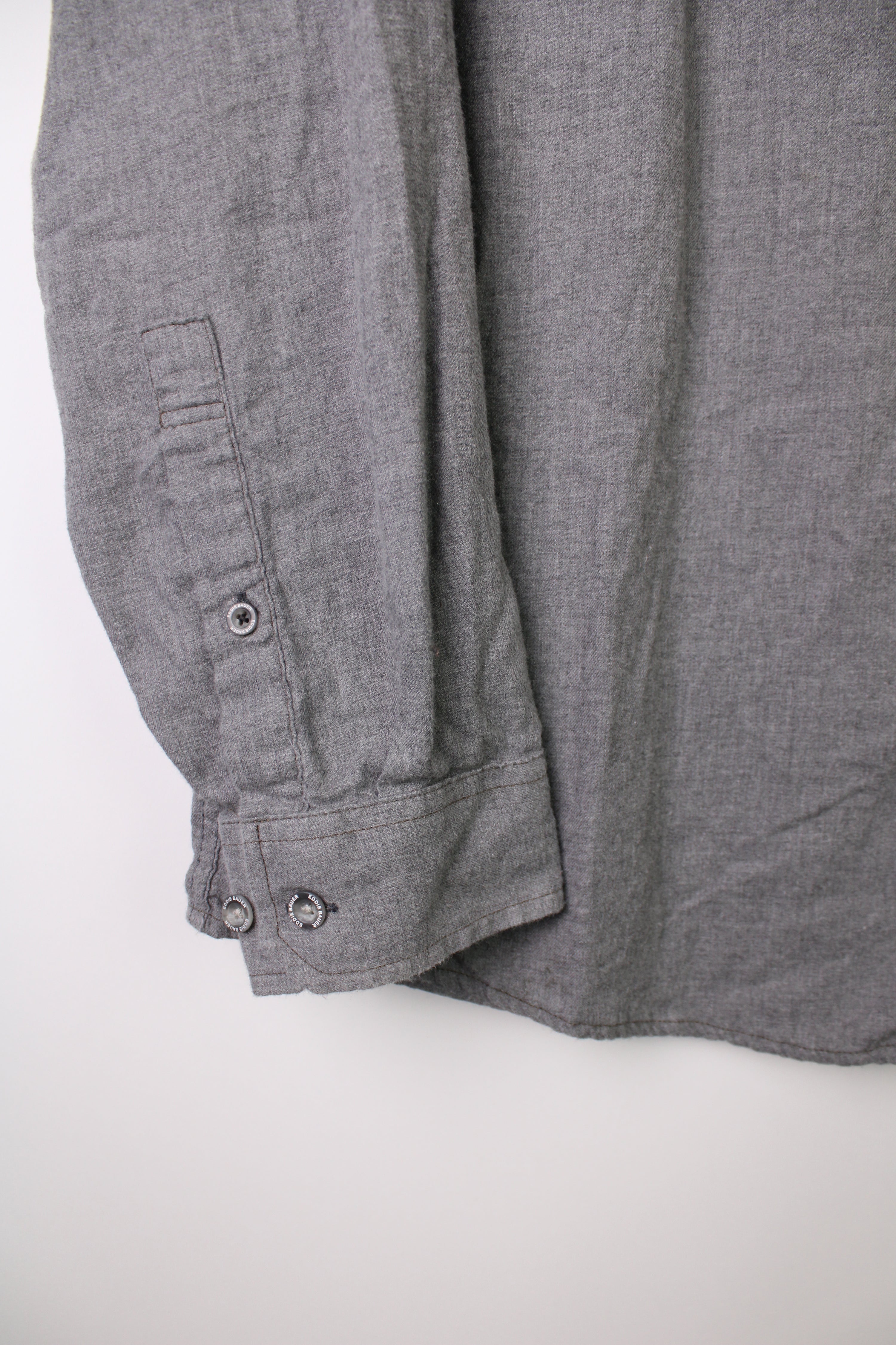 EDDIE BAUER VINTAGE FLANNEL PLAID SHIRT GREY - XL