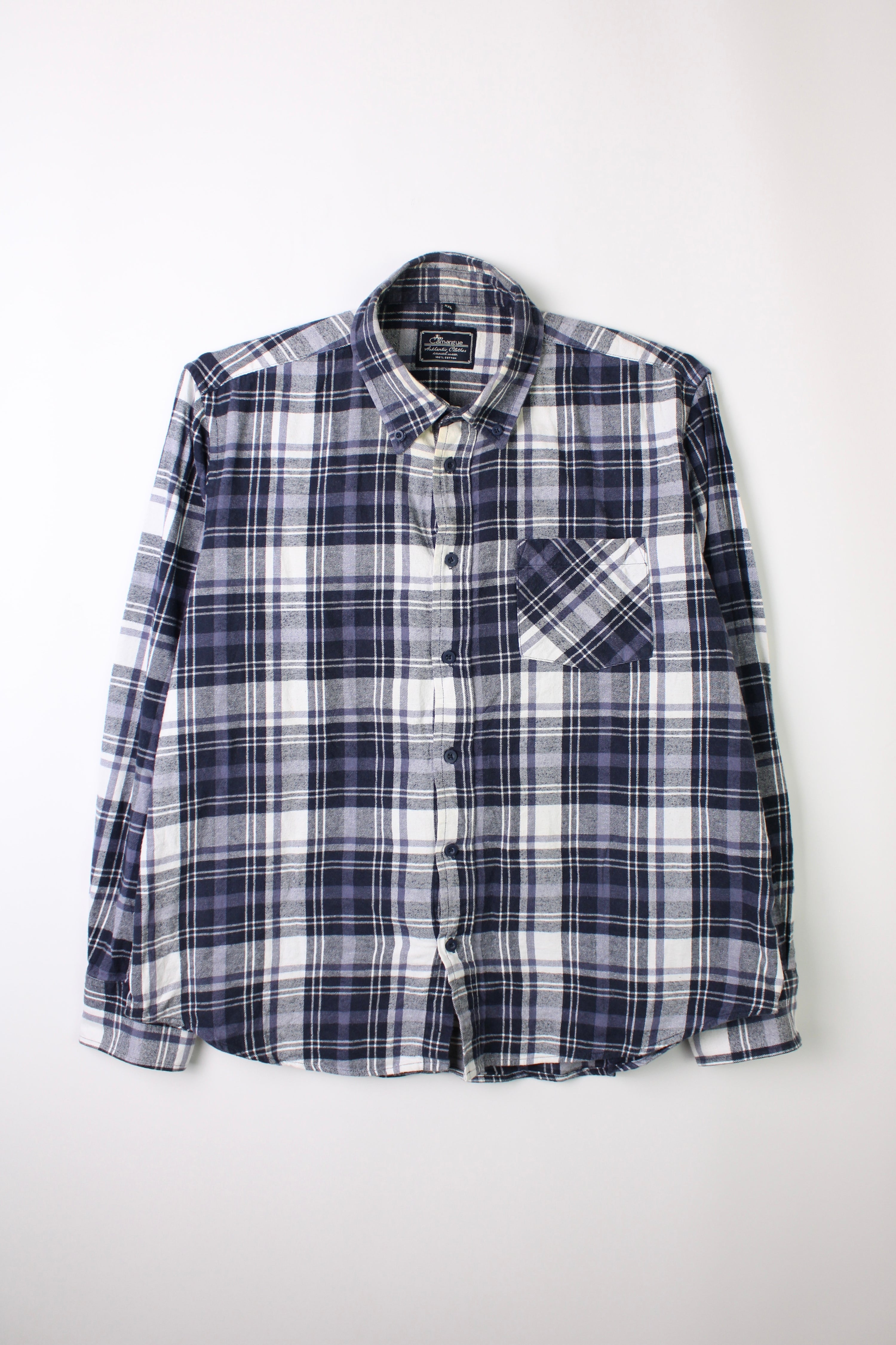 VINTAGE FLANNEL TARTAN PLAID SHIRT TARTAN CHECK - XXL