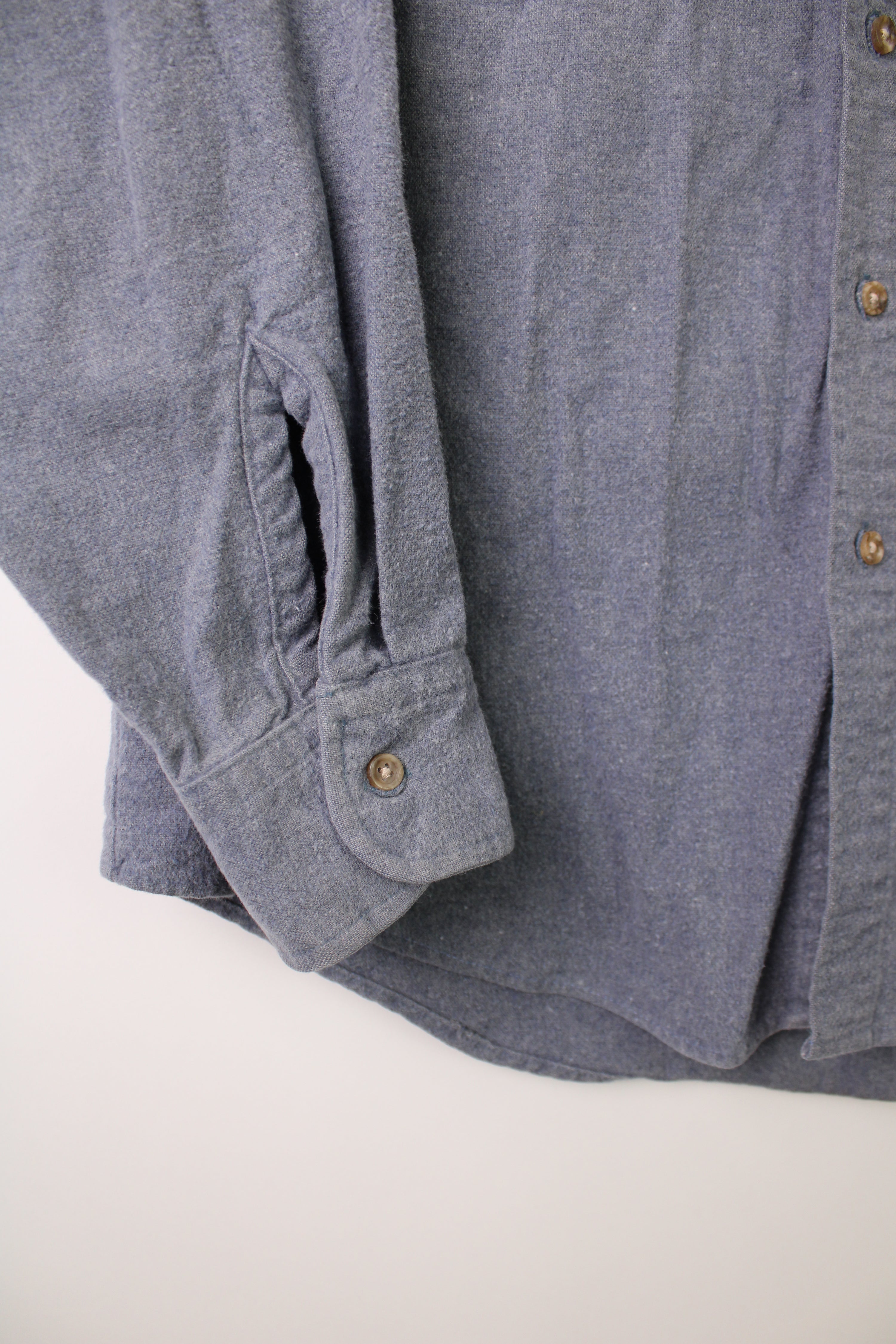 VINTAGE FLANNEL PLAID SHIRT LIGHT BLUE - M