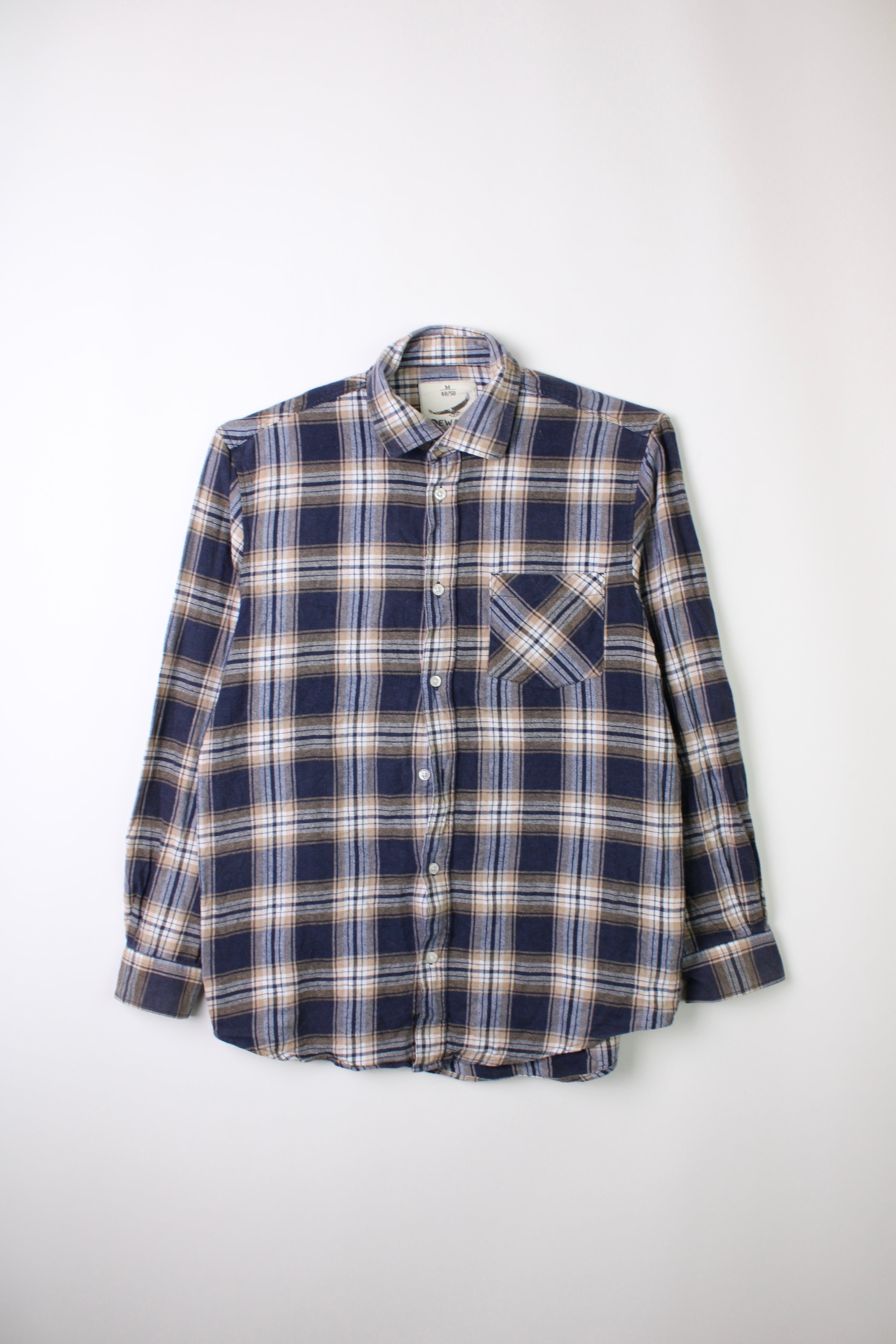 VINTAGE FLANNEL TARTAN PLAID SHIRT MULTICOLOR CHECK - M