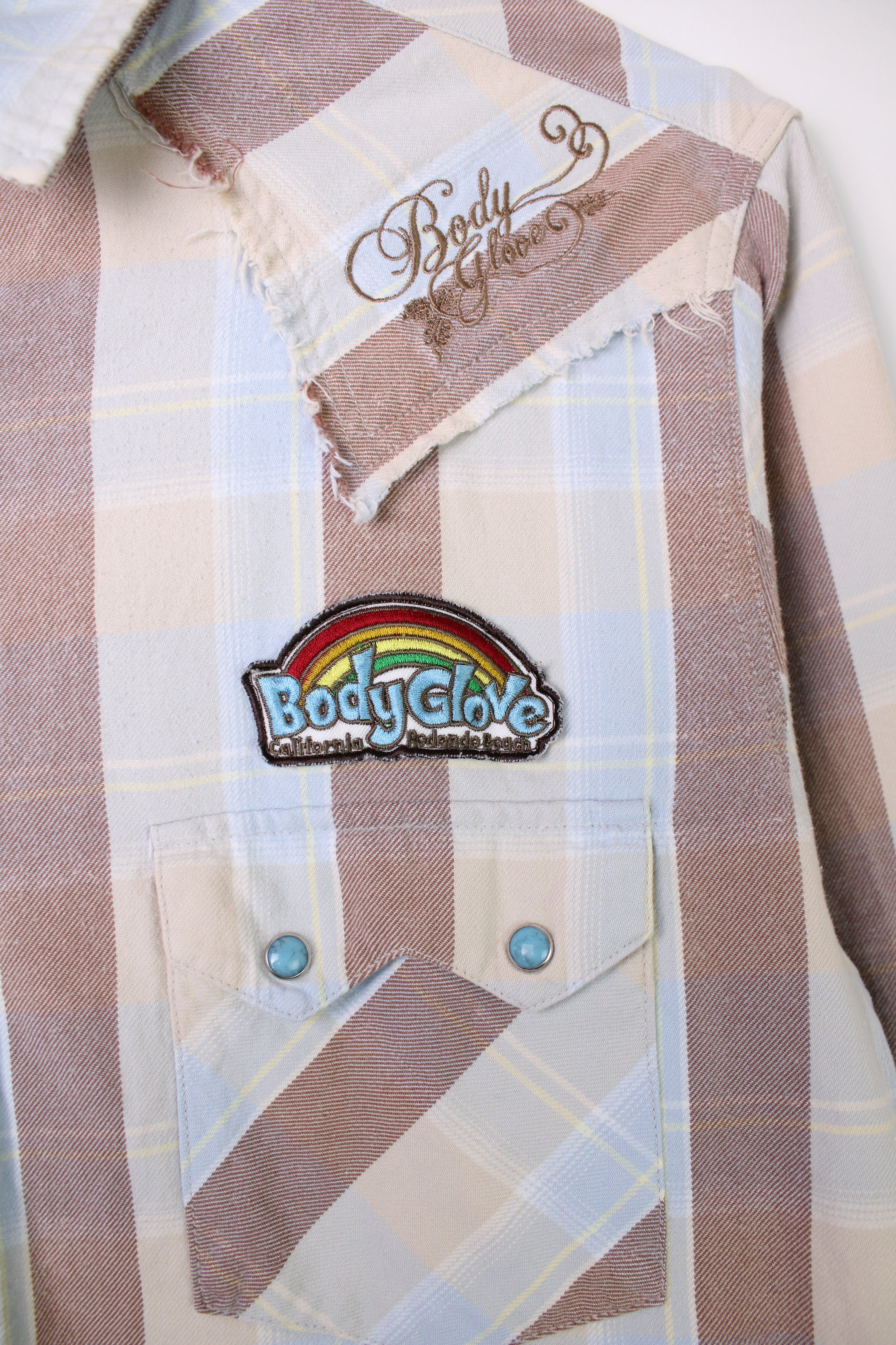 VINTAGE BODYGLOVE CHECKERED FLANNEL SHIRT - L