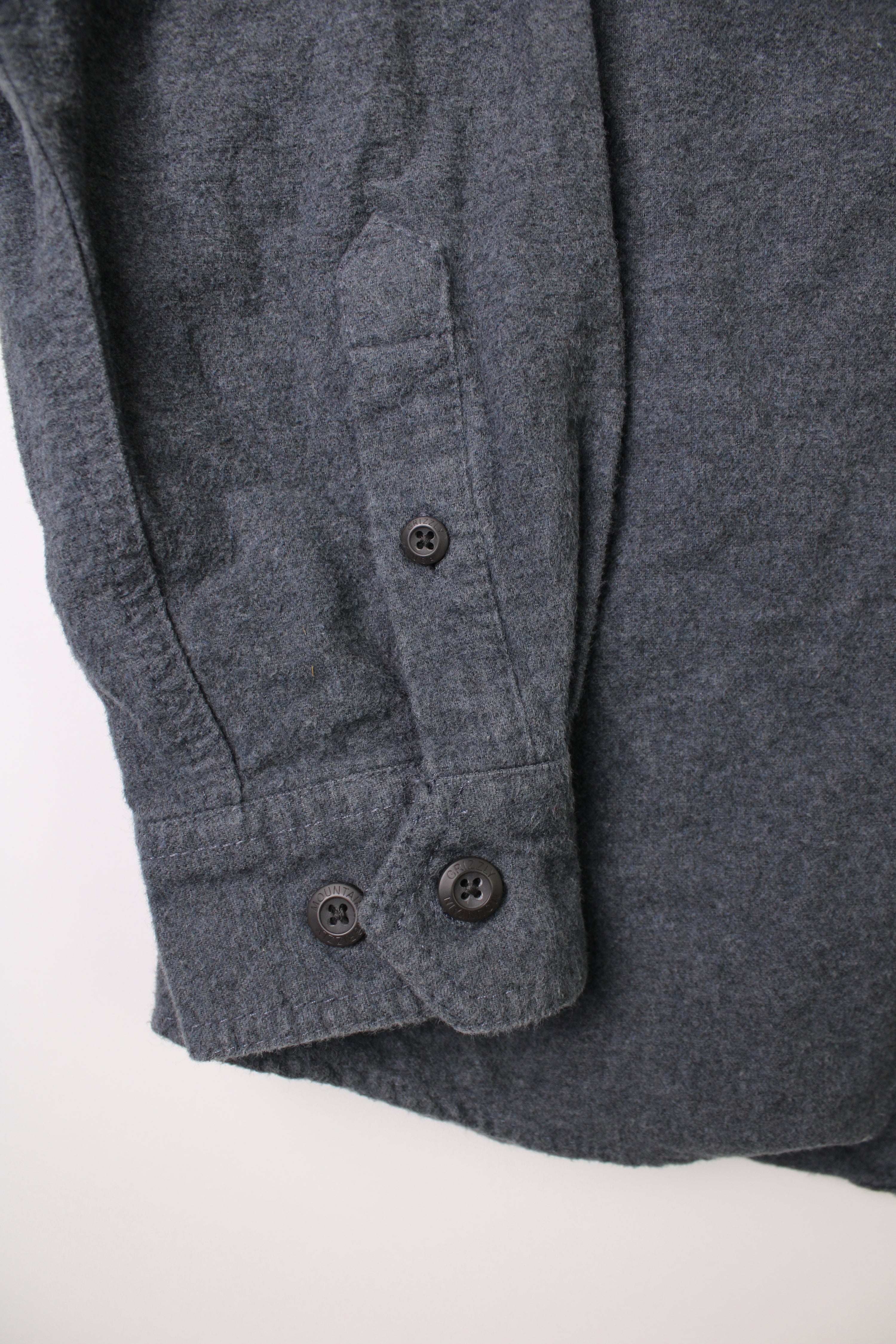 VINTAGE FLANNEL PLAID SHIRT PETROL BLUE - L