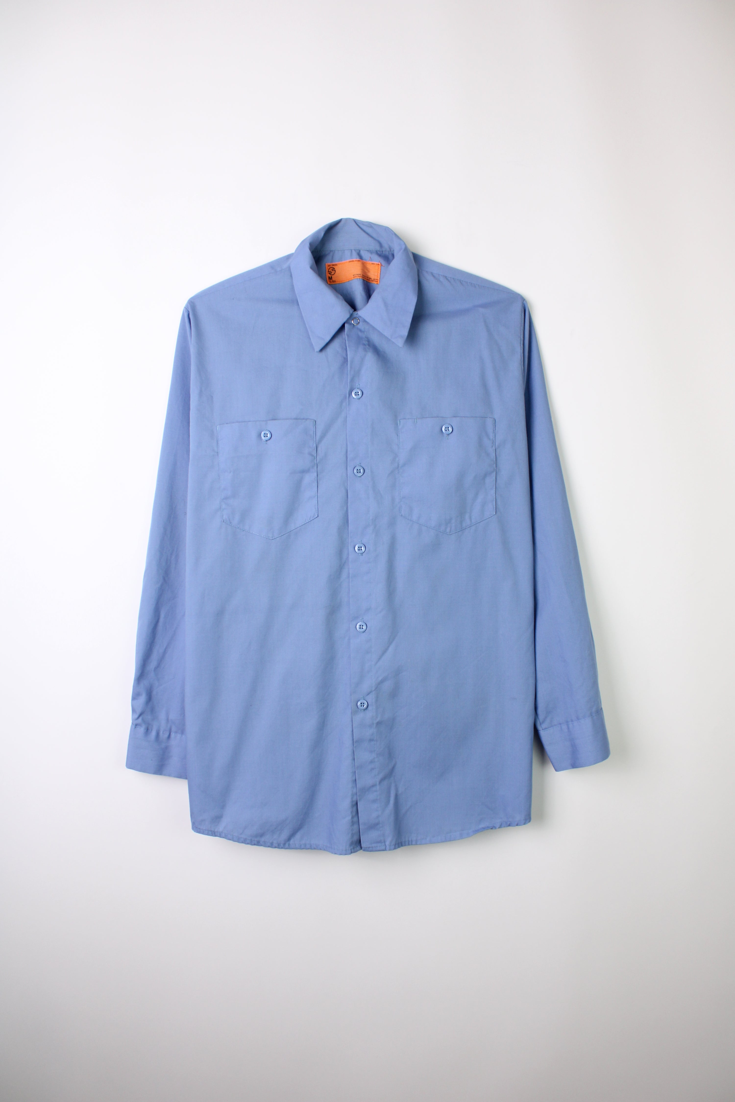VINTAGE WORK SHIRT LIGHT BLUE MADE IN USA - M