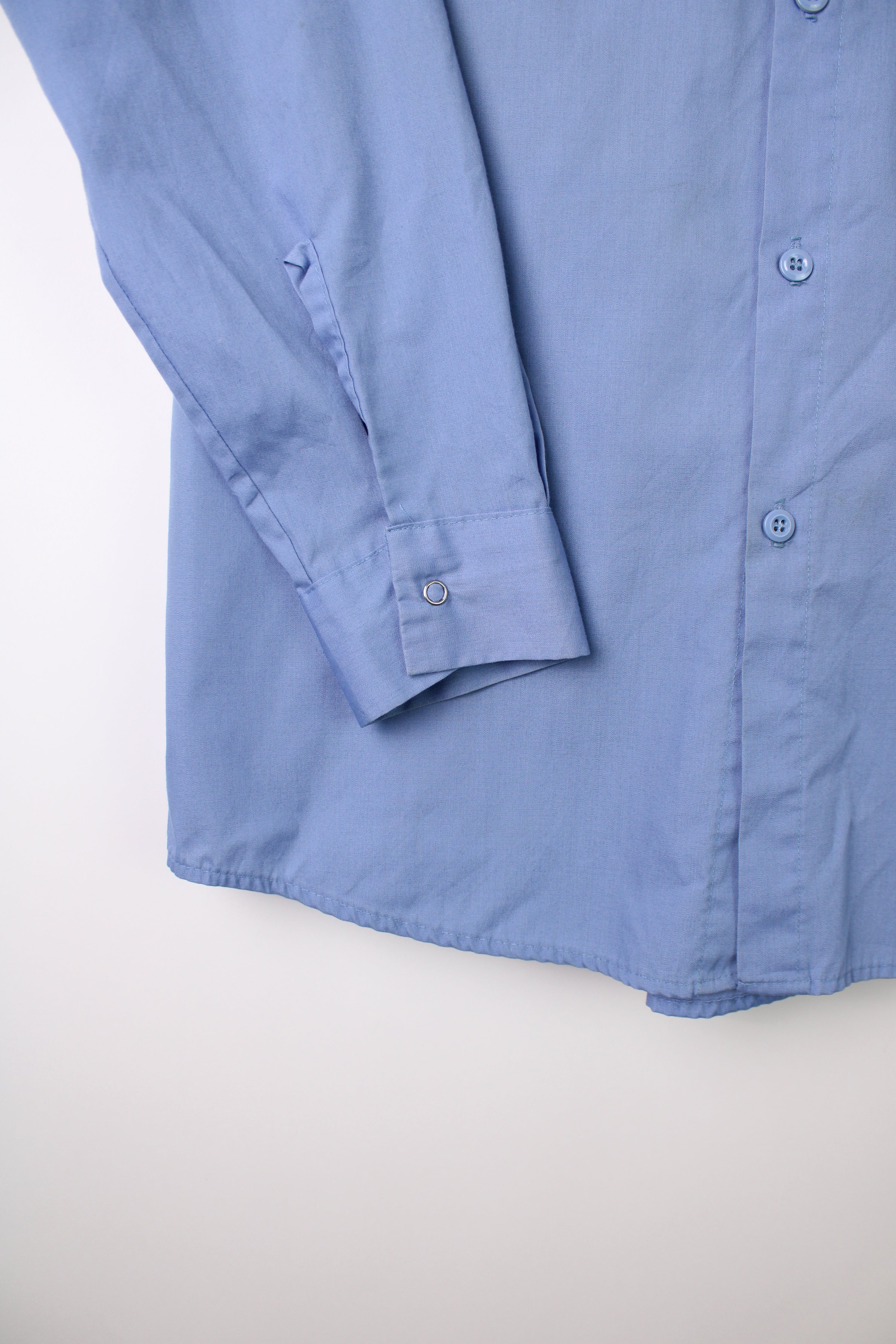 VINTAGE WORK SHIRT LIGHT BLUE MADE IN USA - M