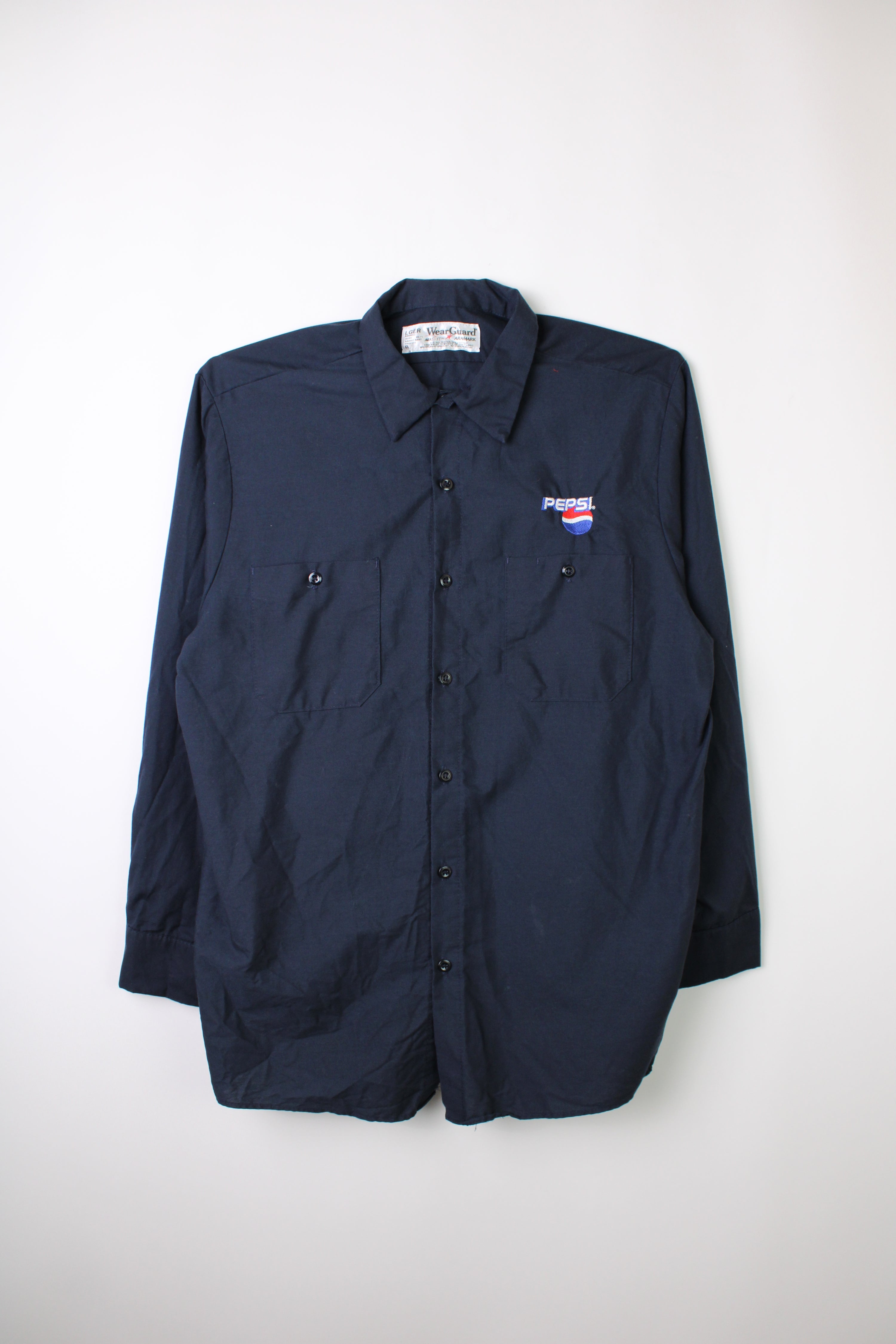 VINTAGE PEPSI WORKWEAR SHIRT NAVY BLUE - L