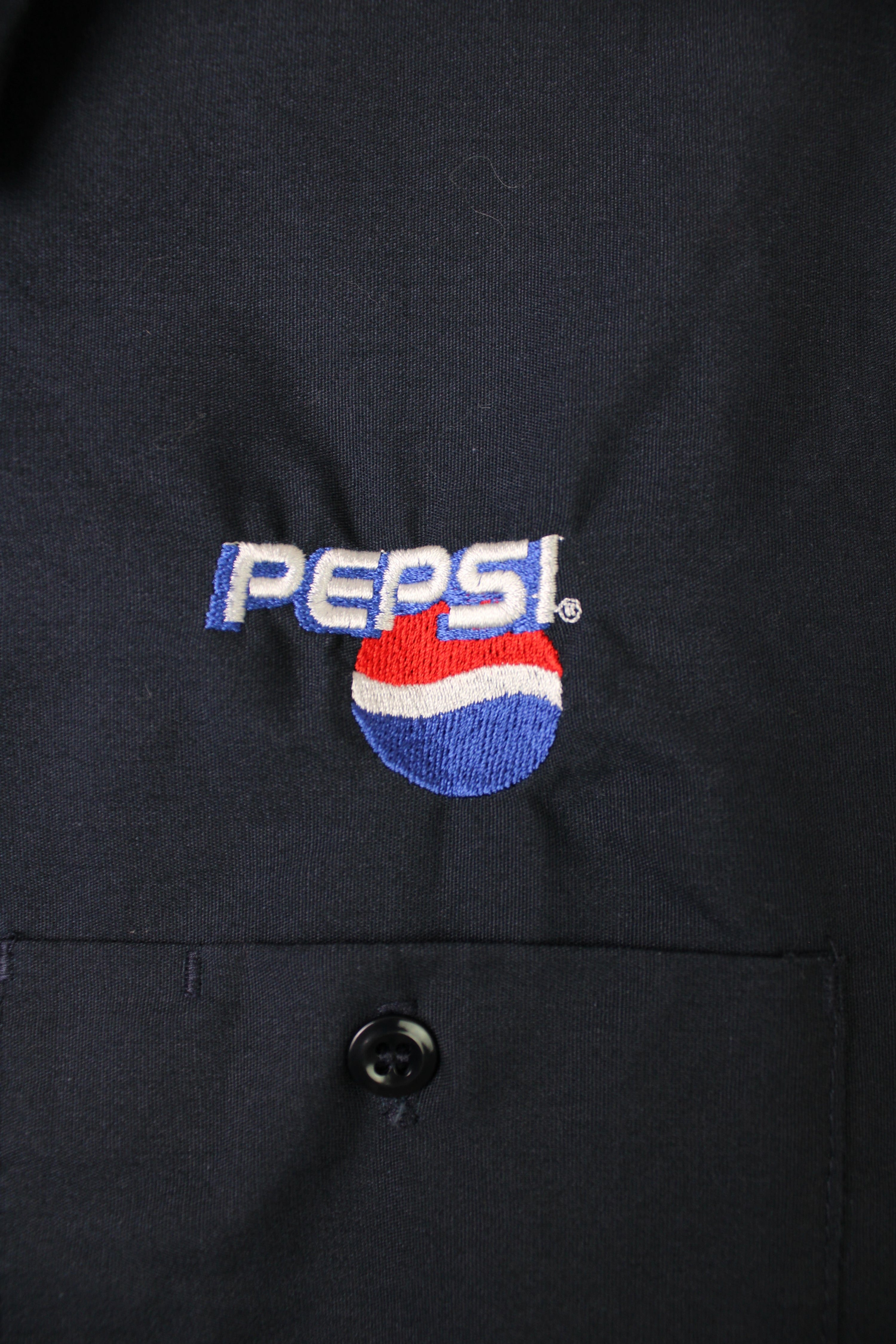 VINTAGE PEPSI WORKWEAR SHIRT NAVY BLUE - L