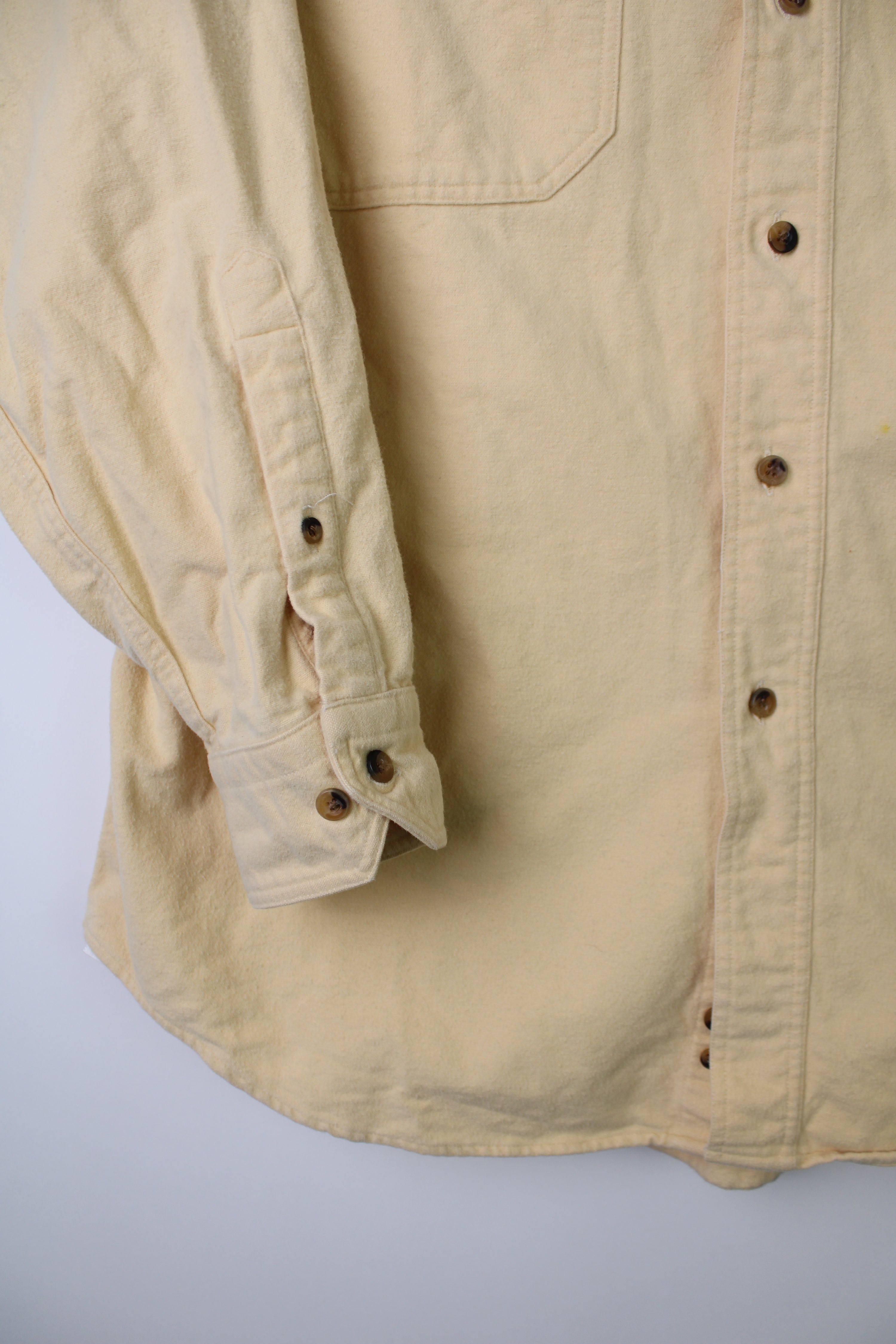 VINTAGE FLANNEL PLAID SHIRT YELLOW - M