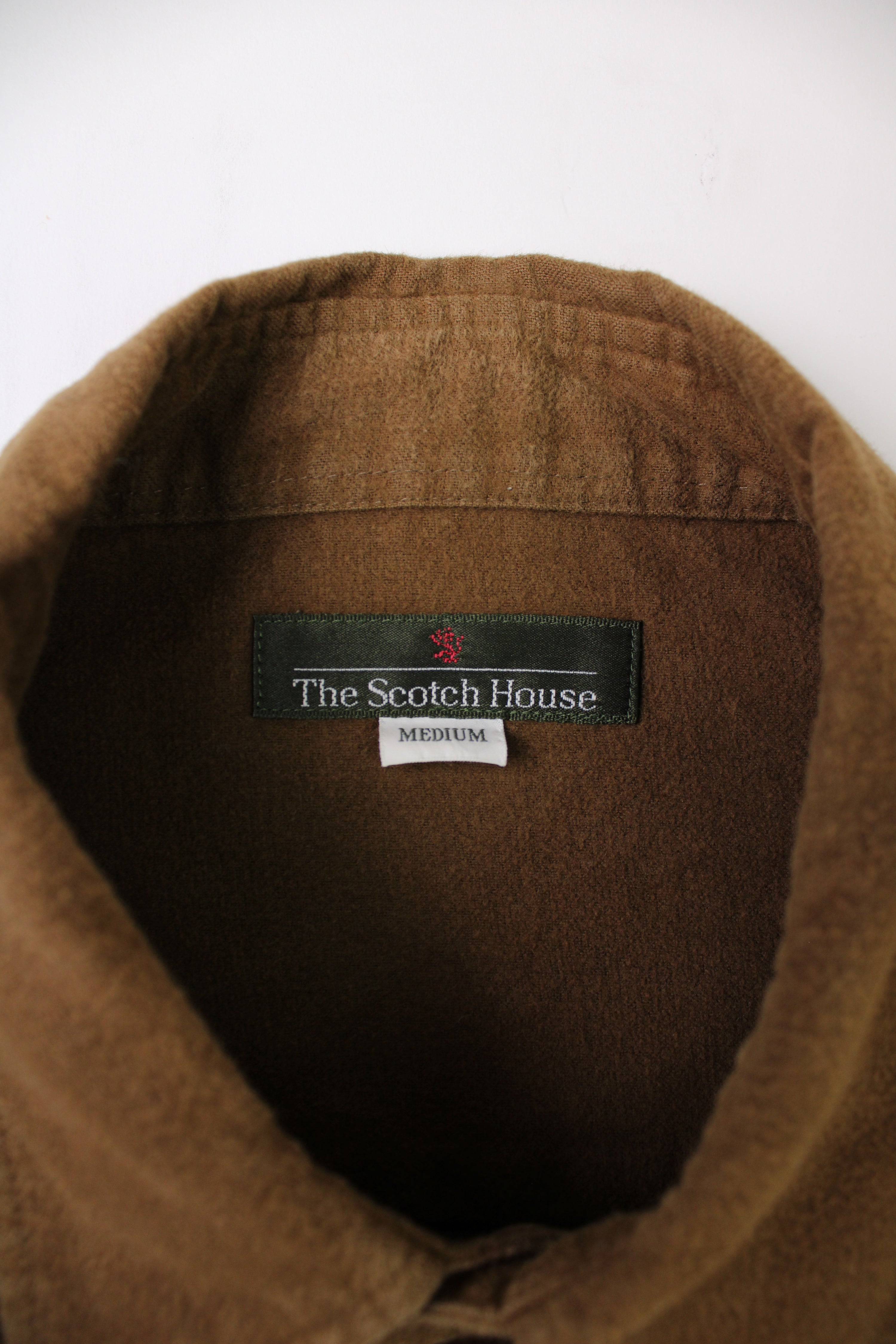 VINTAGE FLANNEL PLAID SHIRT BROWN - M