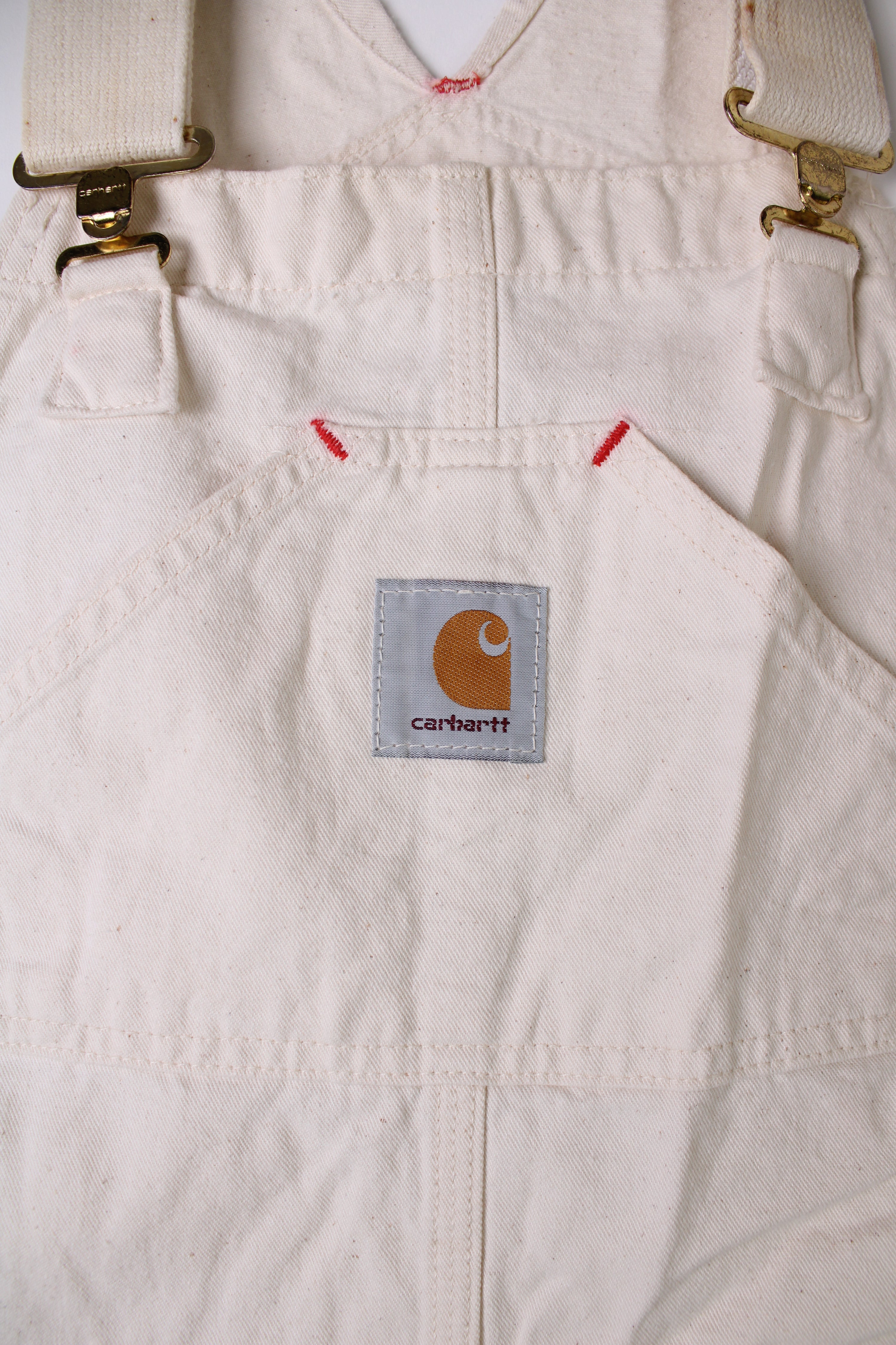 CARHARTT VINTAGE DUNGAREE OVERALL 1990S WHITE - 34X34