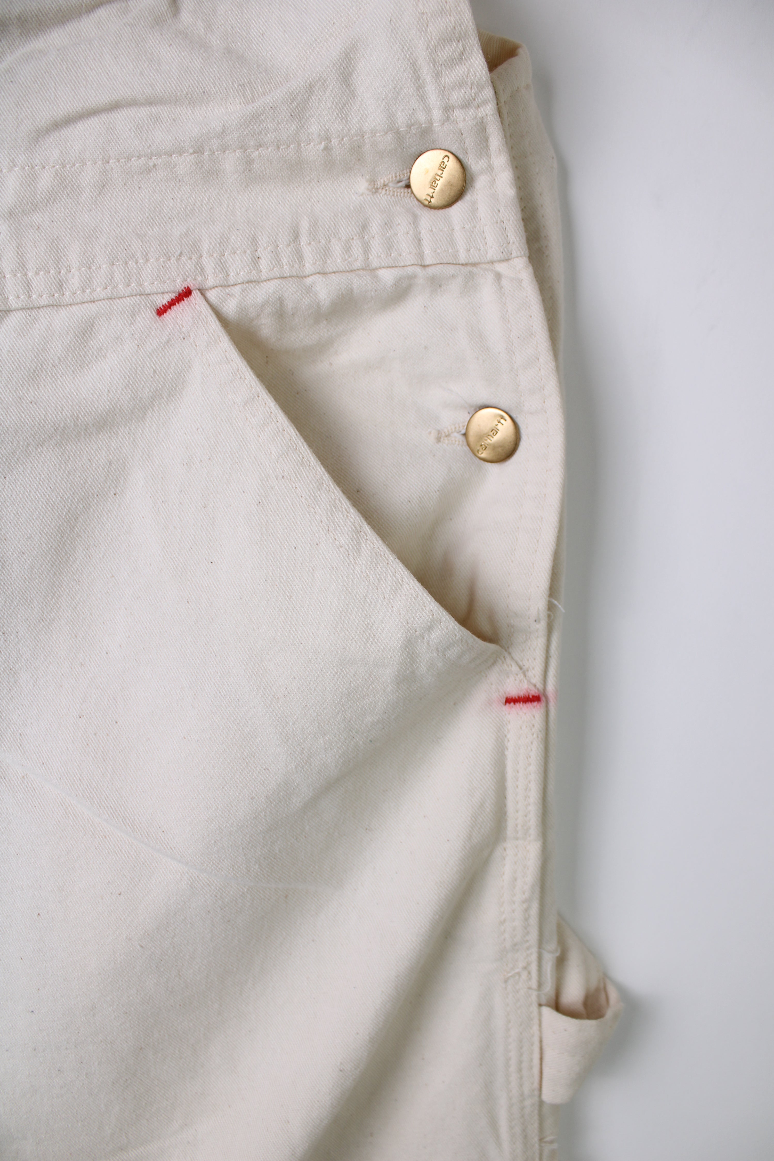 CARHARTT VINTAGE DUNGAREE OVERALL 1990S WHITE - 34X34