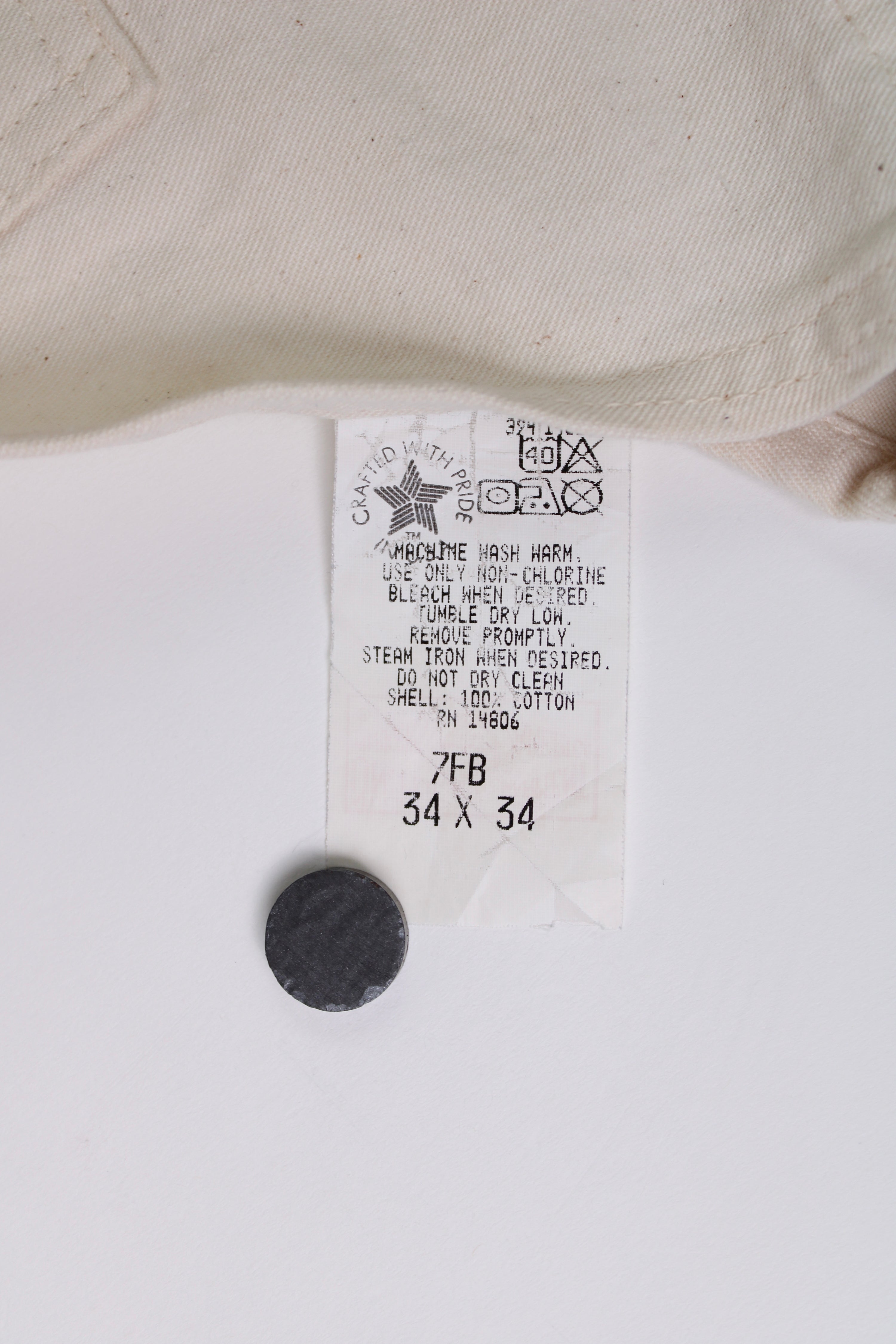 CARHARTT VINTAGE DUNGAREE OVERALL 1990S WHITE - 34X34