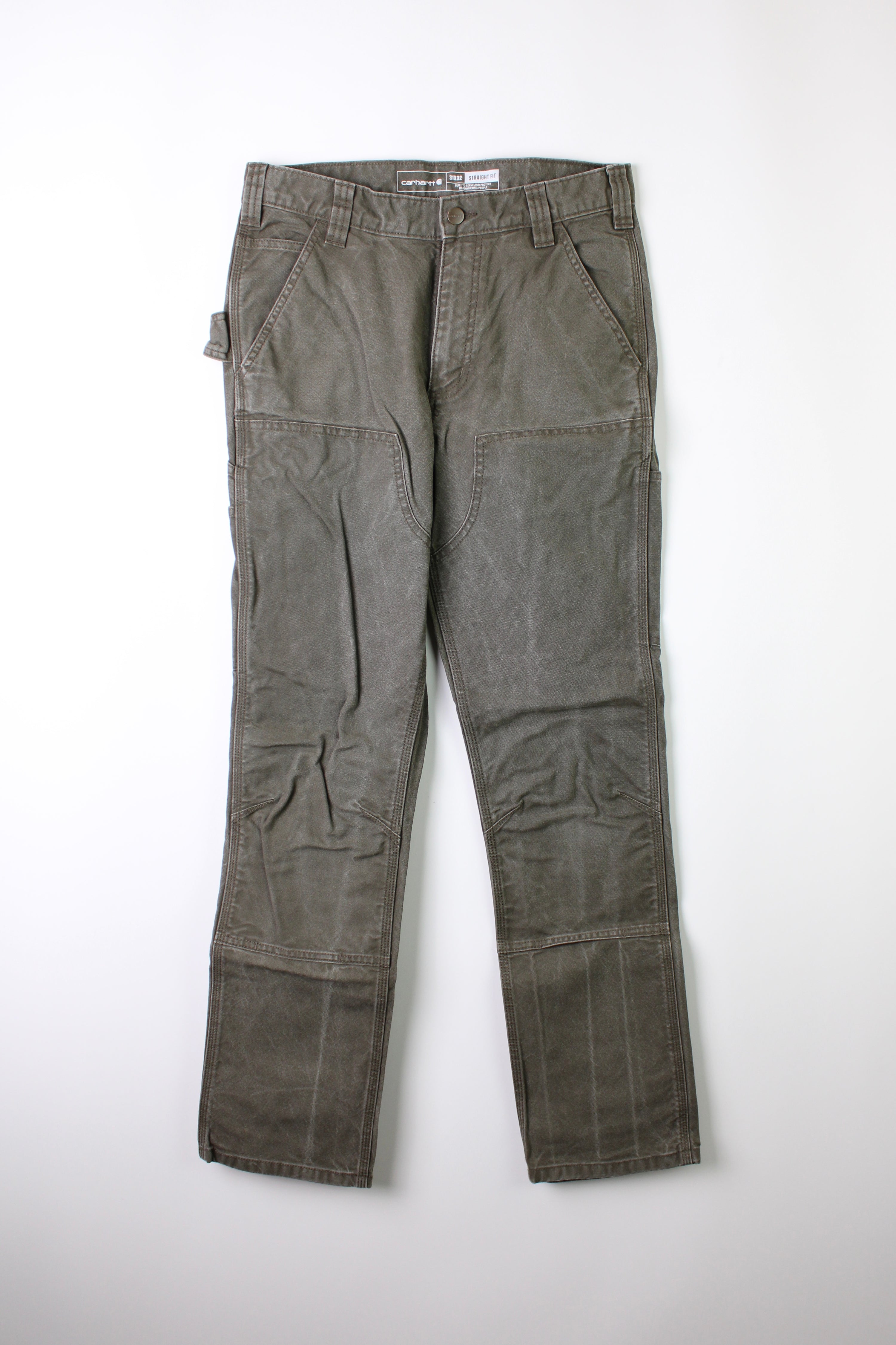 CARHARTT DOUBLE KNEE PANTS GREEN - 31X32