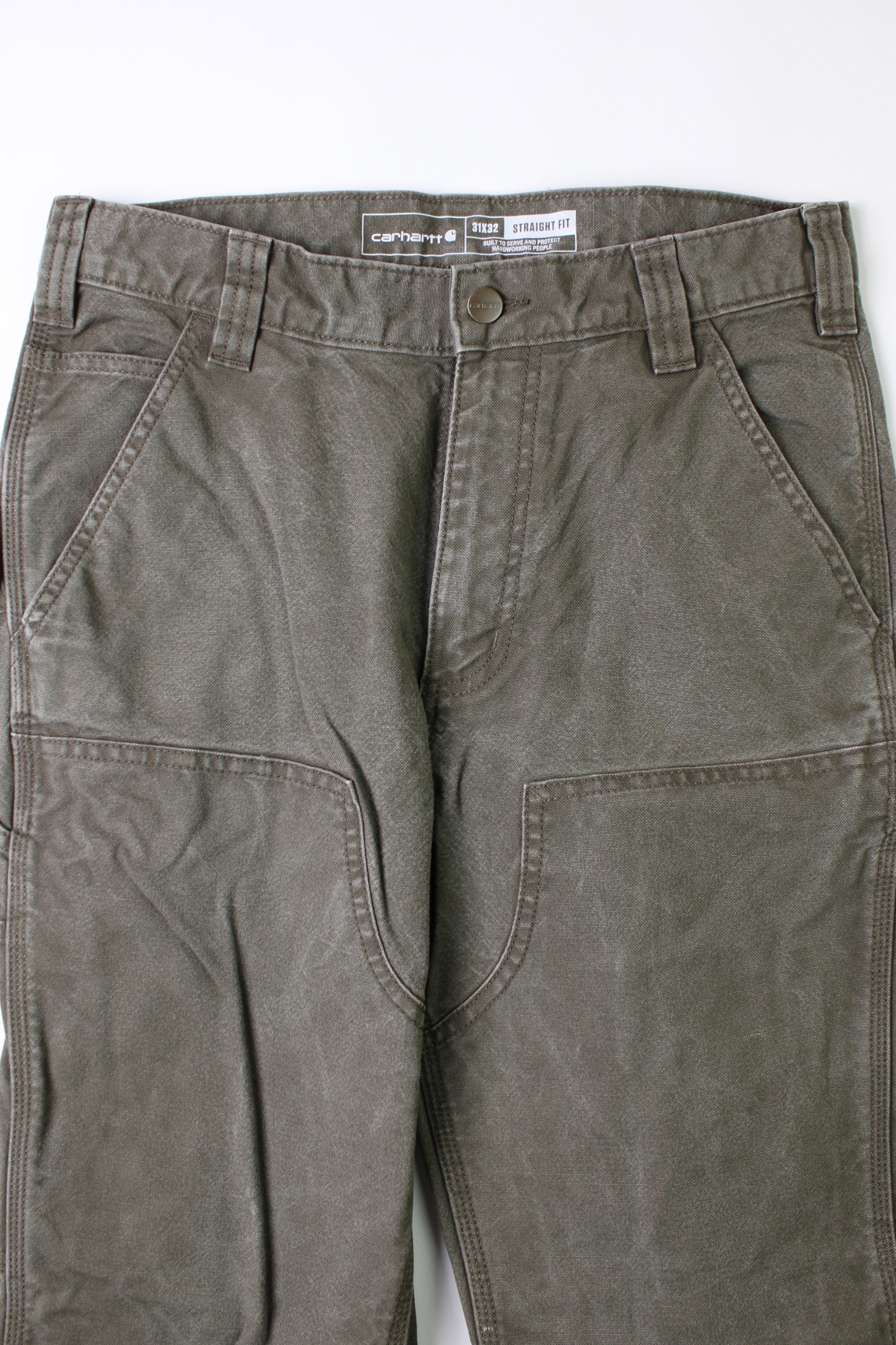 CARHARTT DOUBLE KNEE PANTS GREEN - 31X32