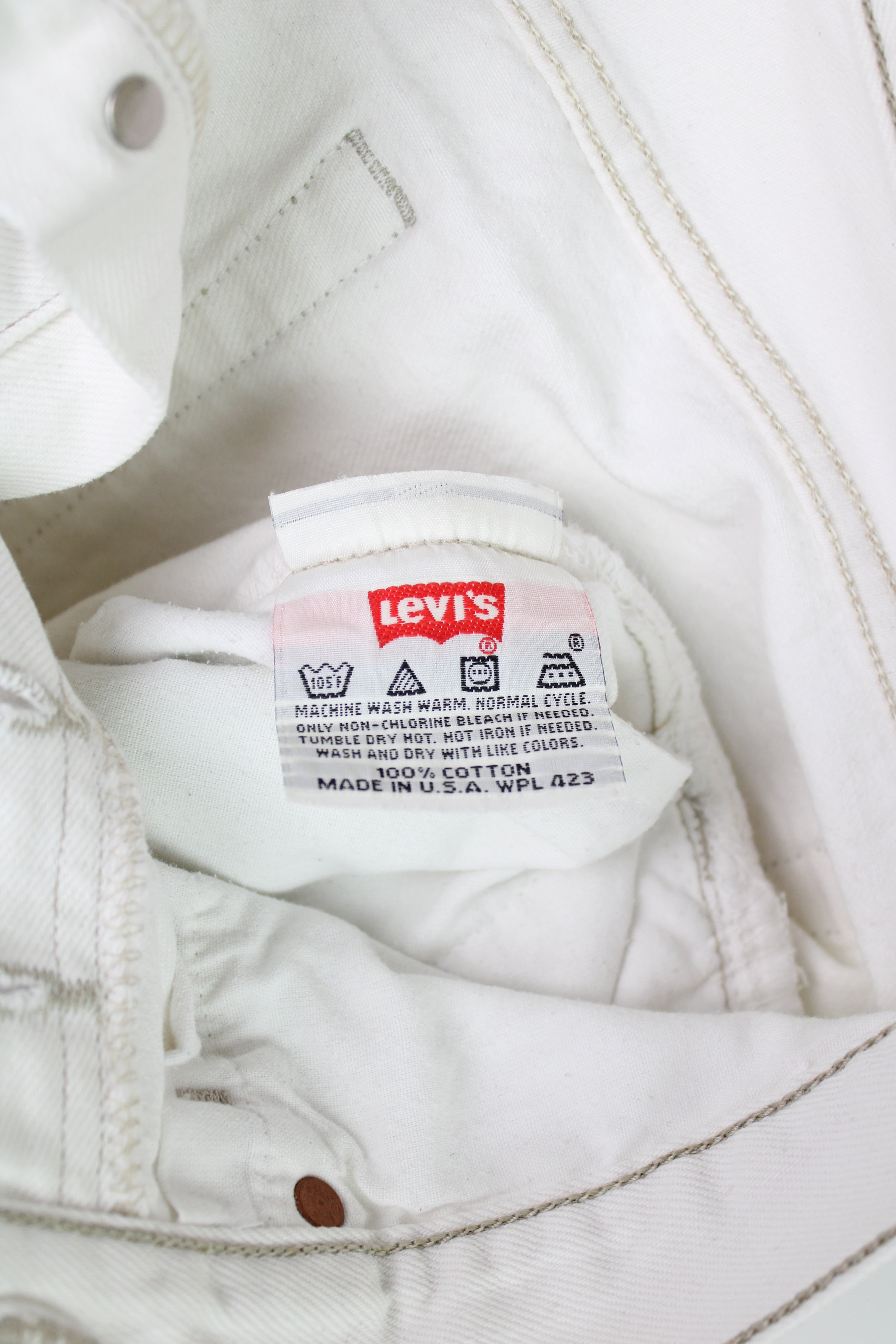 LEVIS 501 VINTAGE DENIM WHITE MADE IN USA - W32