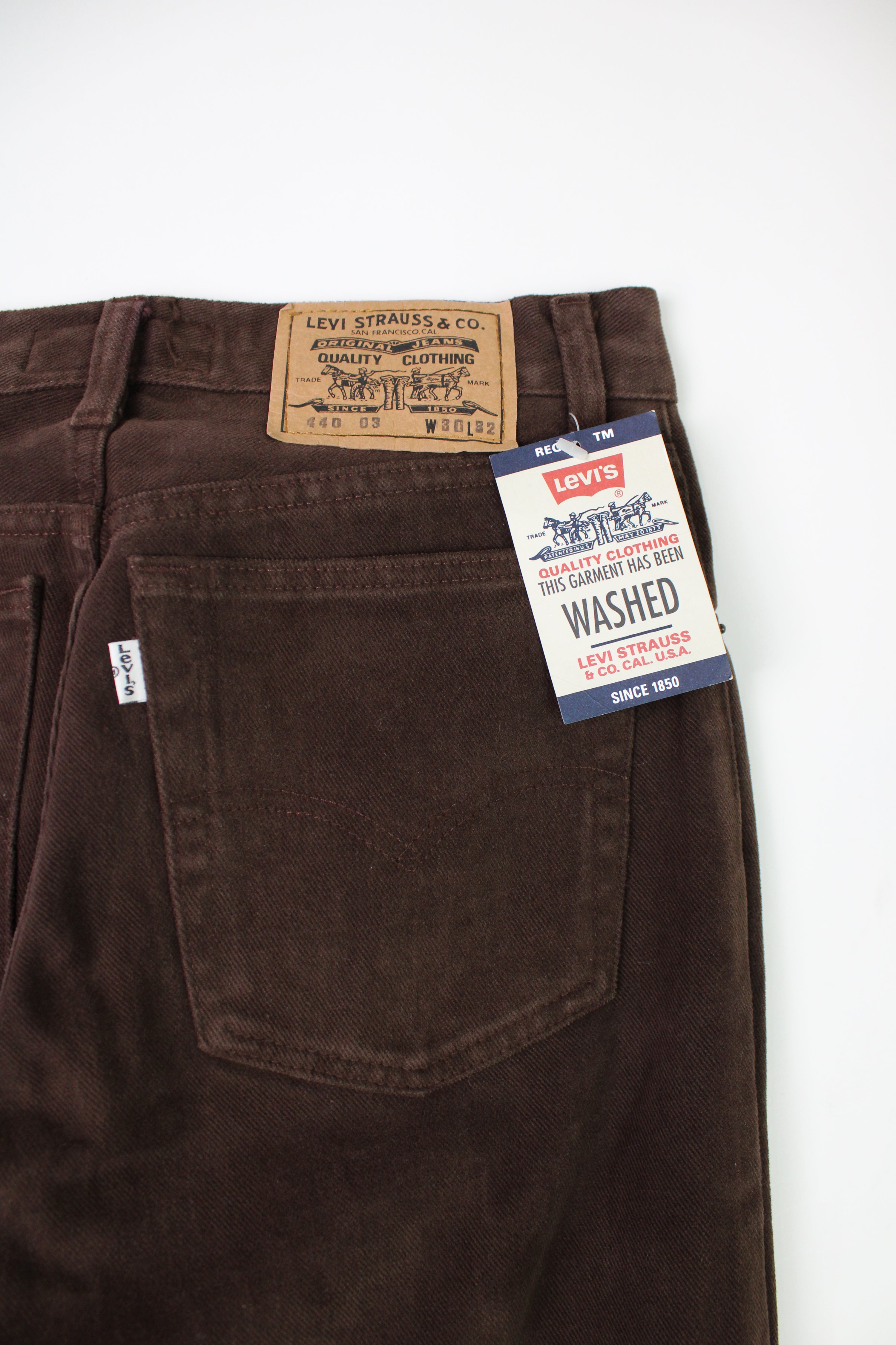 LEVIS 440 COTTON PANTS BROWN MADE IN ITALY