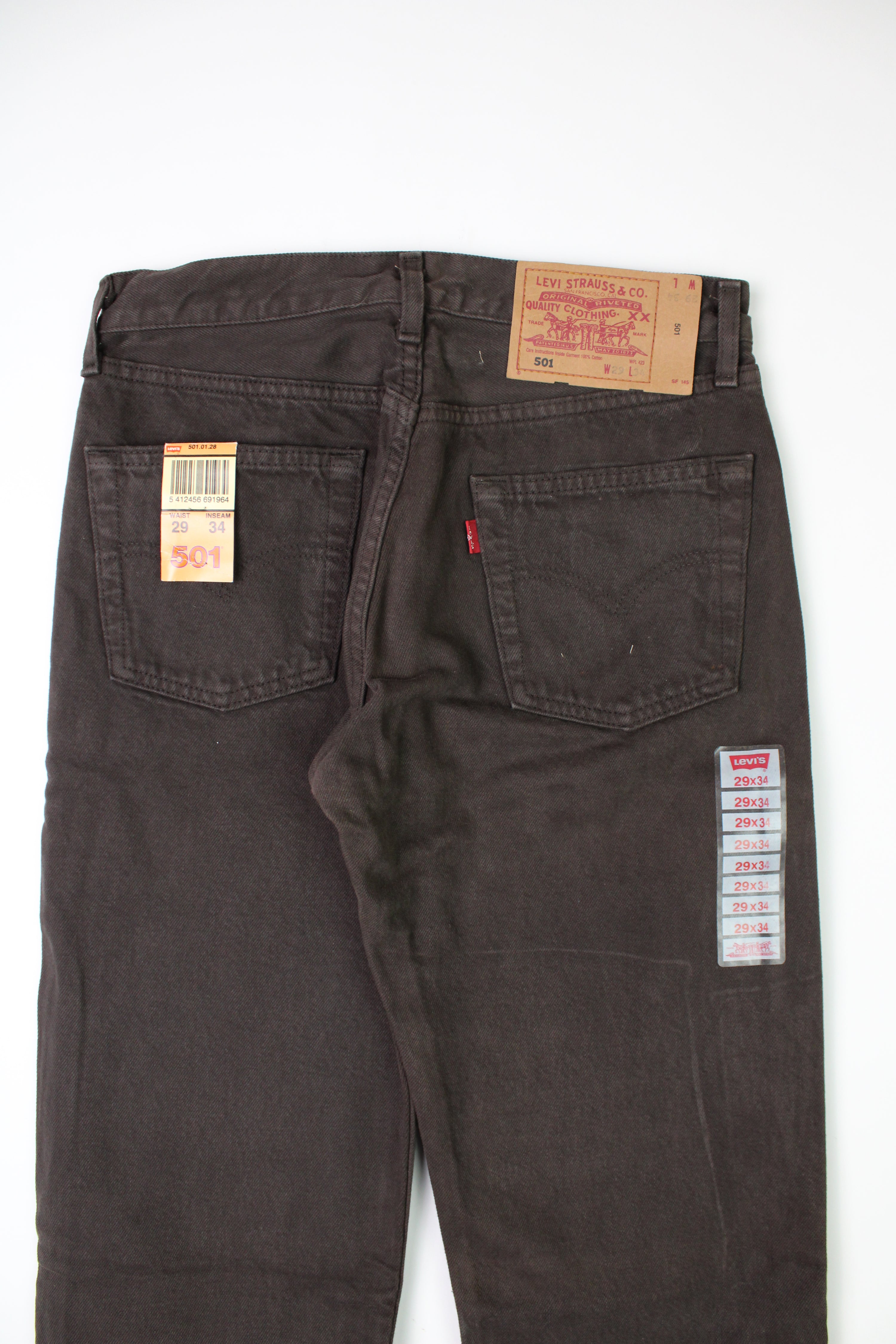 LEVIS 501 JEANS BROWN DENIM MADE IN USA - W29
